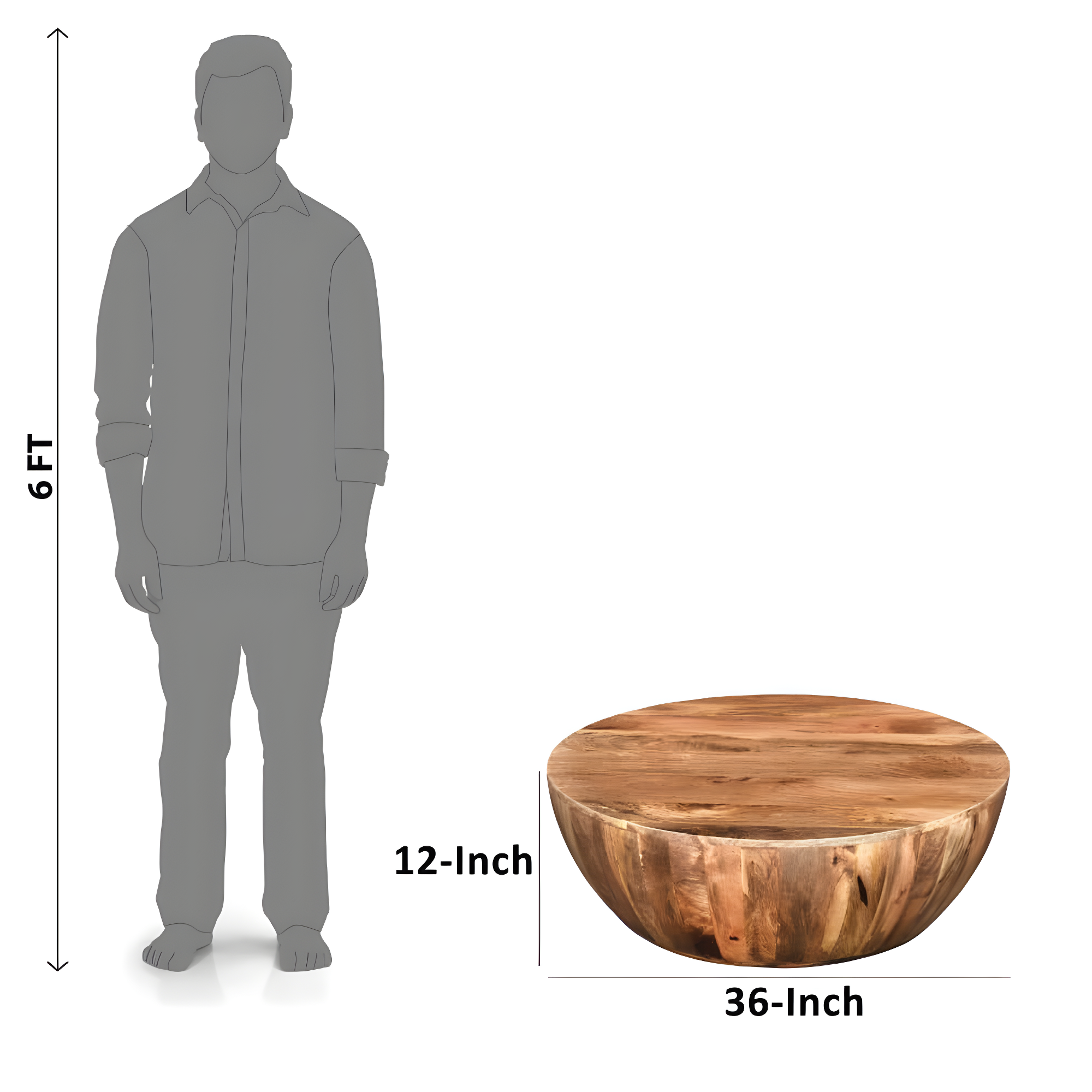 Teasdale Solid Wood Single Drum Coffee Table