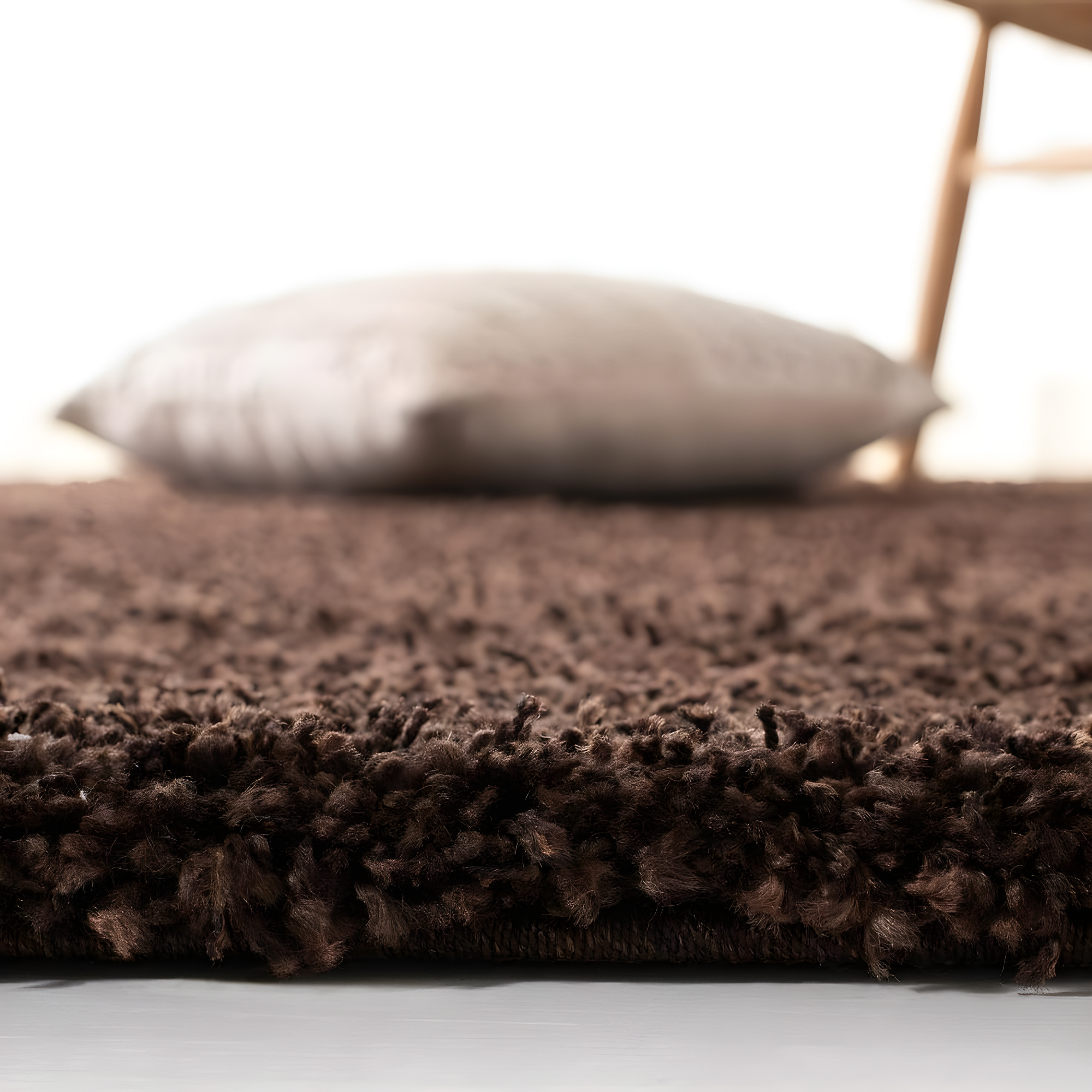 SAFAVIEH California Solid Plush Shag Area Rug, Brown, 6'7" x 6'7" Square