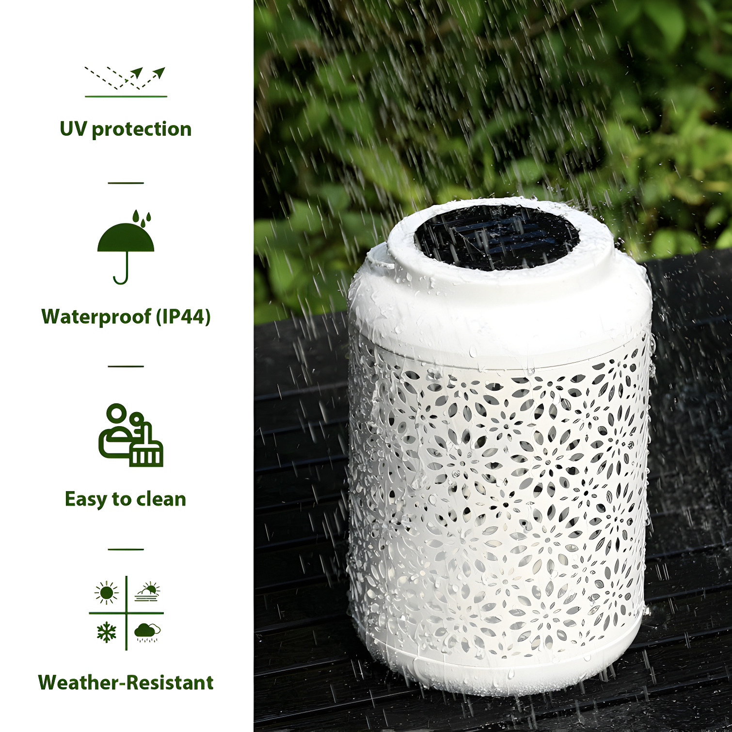 8.75'' Solar Powered Integrated LED Outdoor Lantern