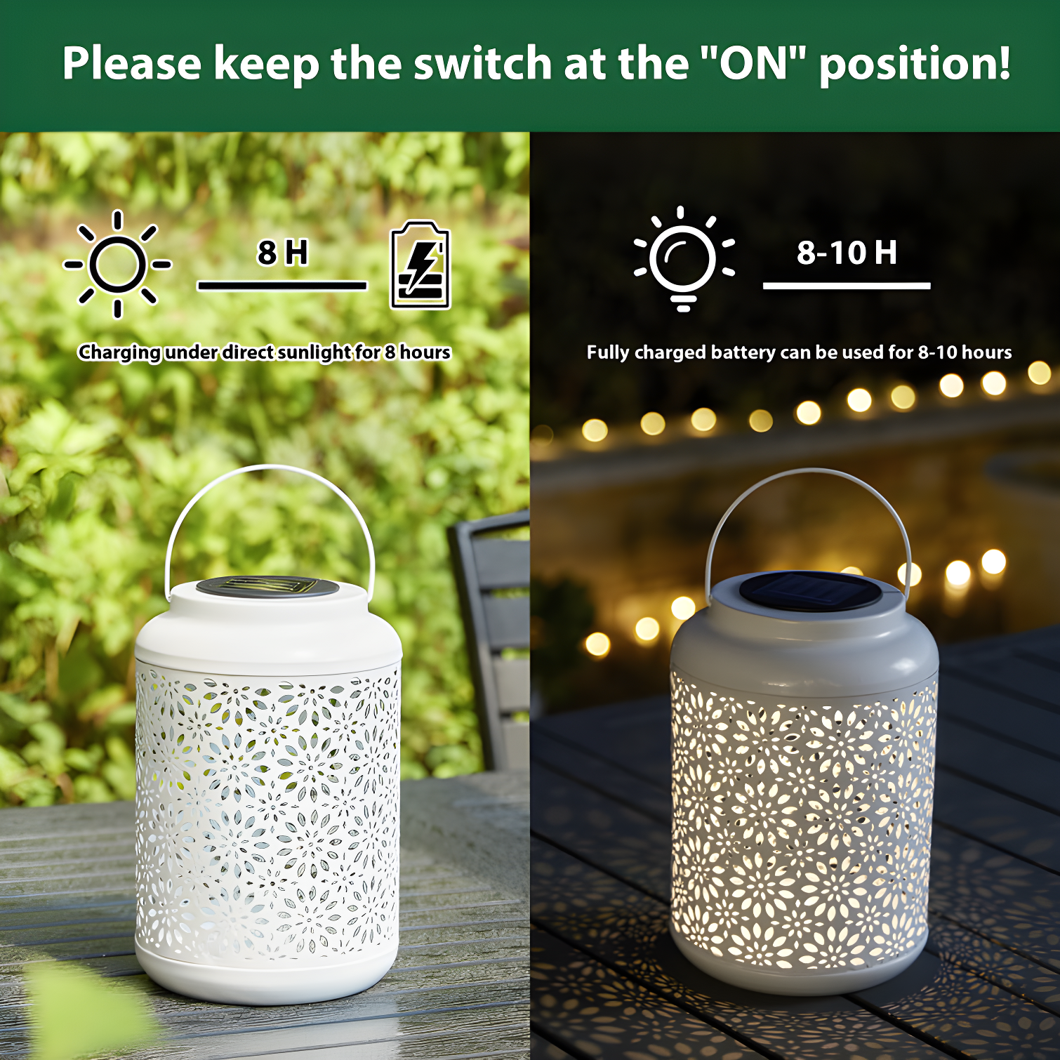 8.75'' Solar Powered Integrated LED Outdoor Lantern