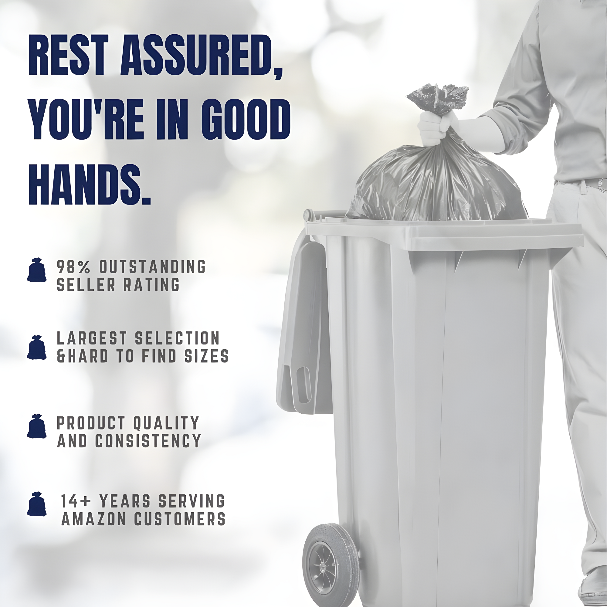 Plasticplace 64-65 Gallon Trash Can Liners for Toter, 1.2 Mil, Black, 50'' x 60'' (25 Count)