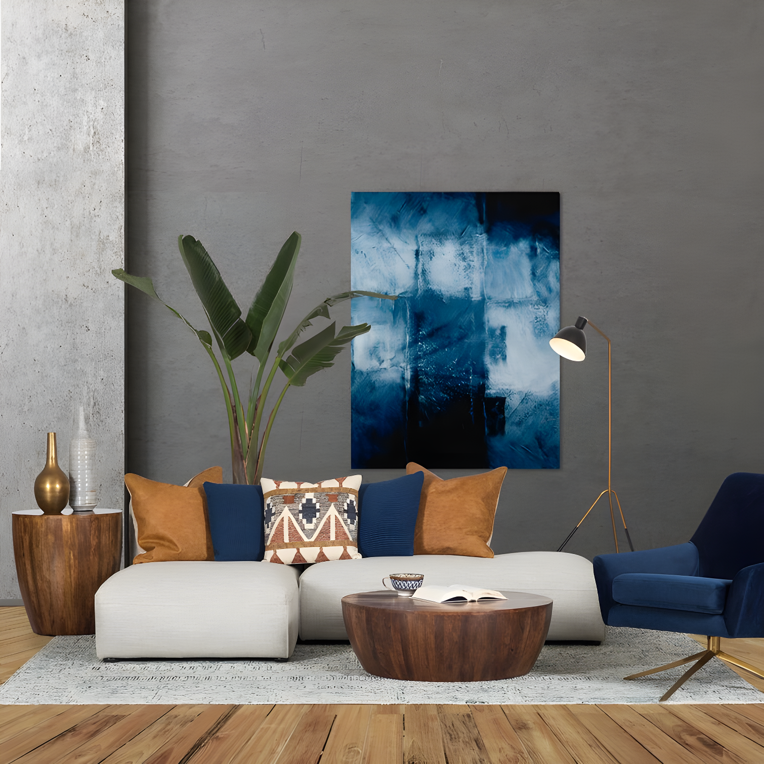 Vivenne Mango Wood Drum Coffee Table