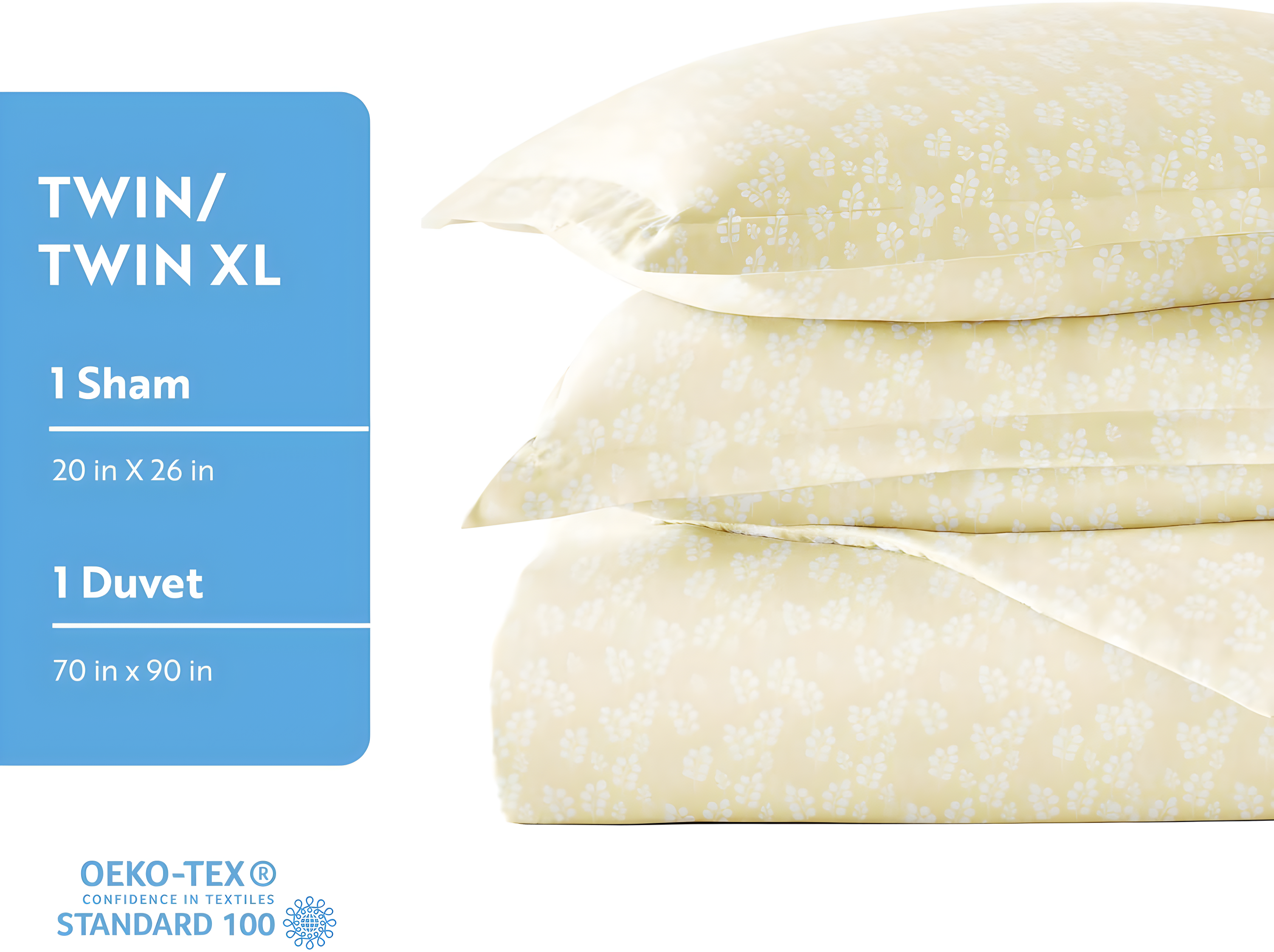 Ultra Soft & Breathable - Duvet Cover Set - Ivory Wheatfield Floral for Queen Size Bedding by Comfort Canopy