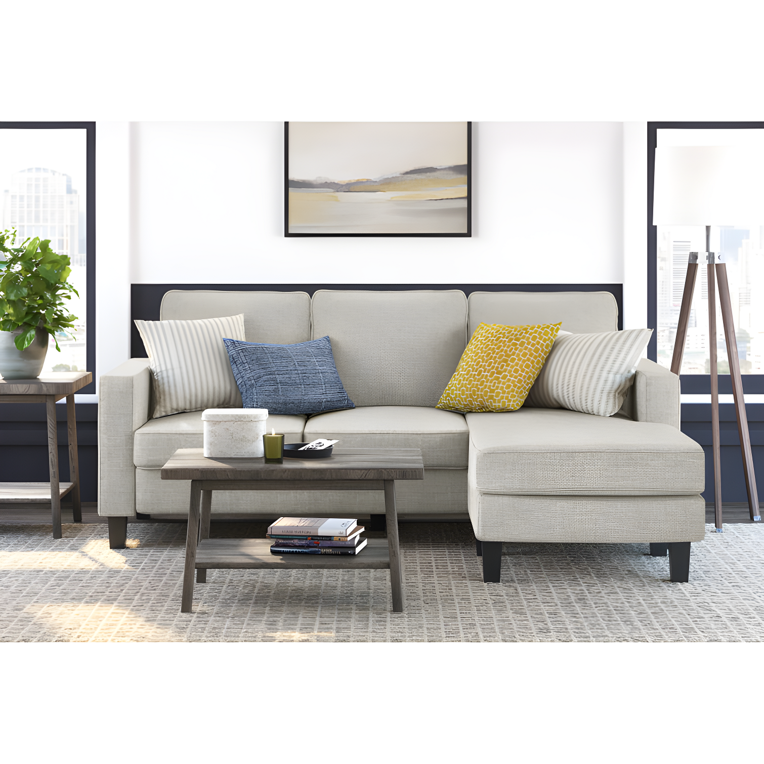 Serta Harmon Upholstered Reversible Sectional Sofa and Chaise