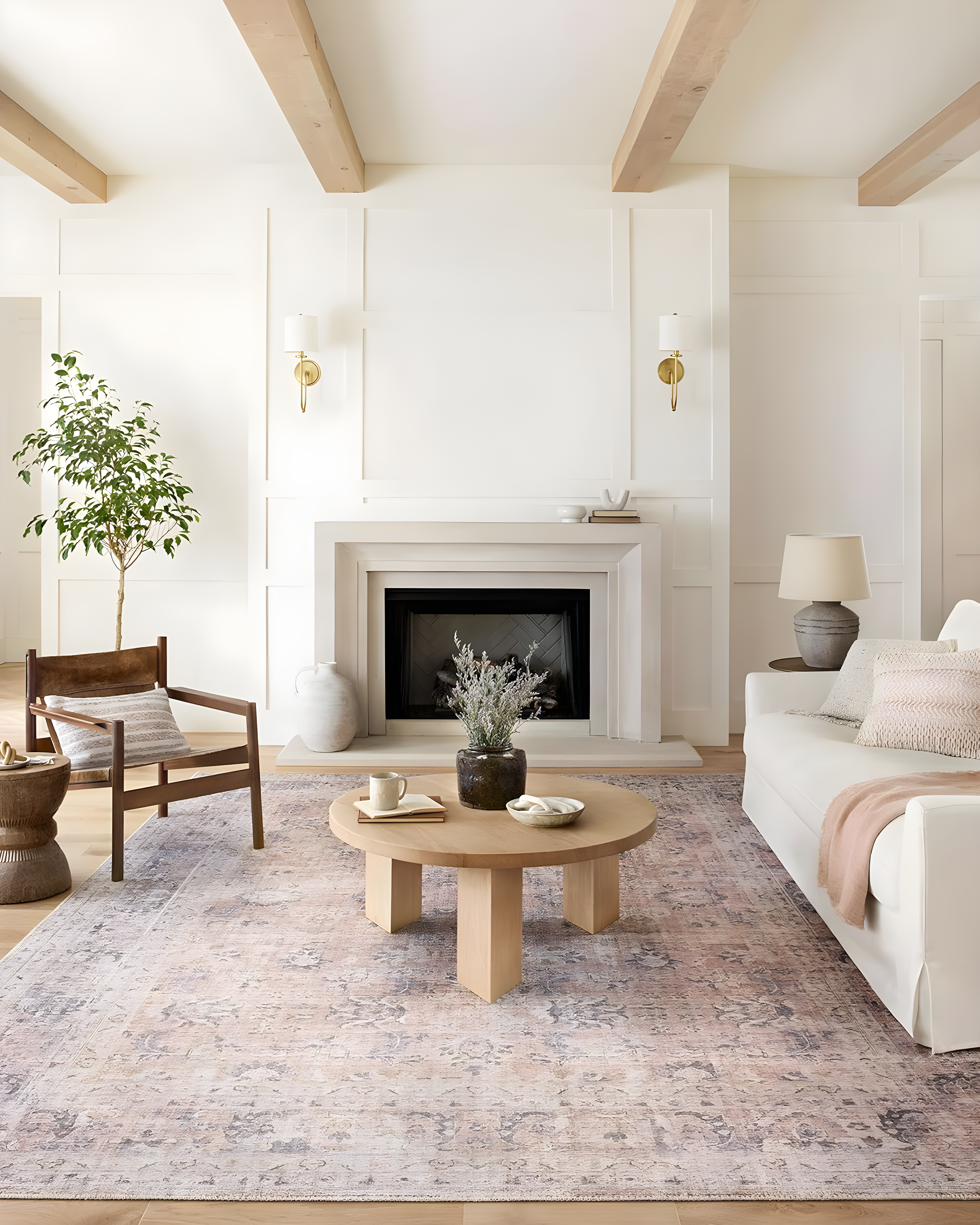 Roze Rug - Blush and Grey / 5' x 7'6"