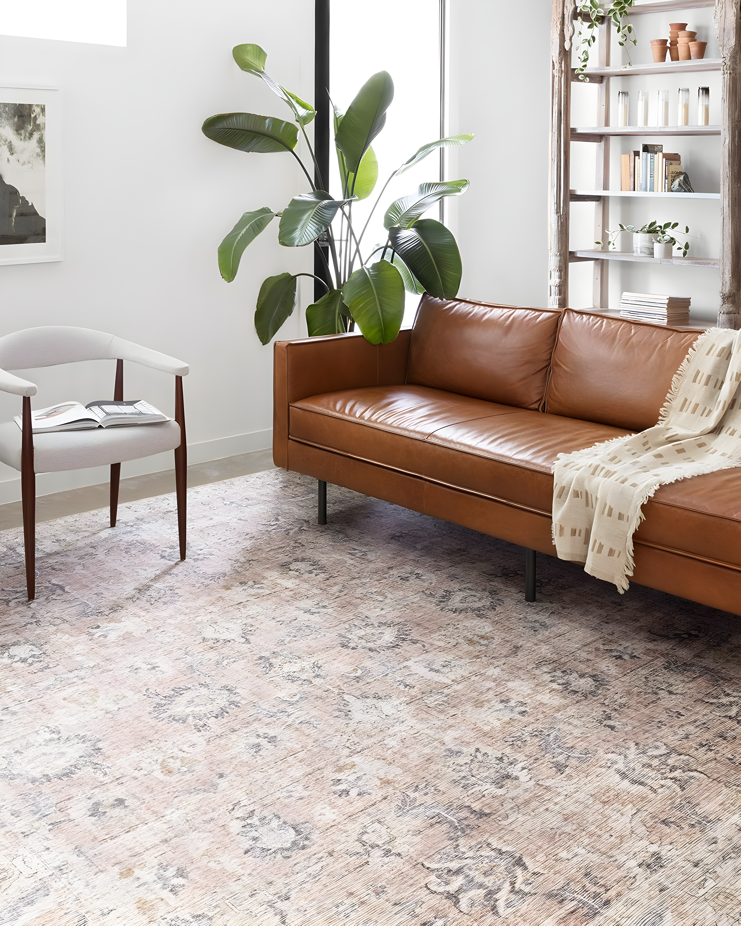 Roze Rug - Blush and Grey / 5' x 7'6"