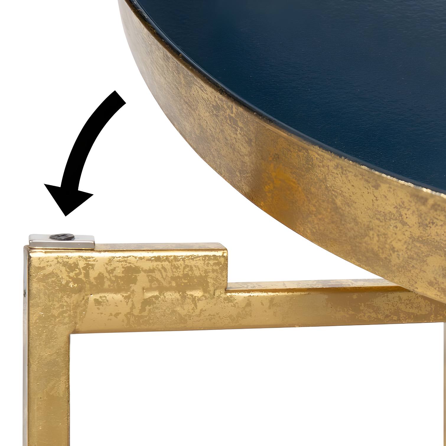 Kate and Laurel Celia Round Metal Side Table, 18.25x18.25x22, Navy Blue