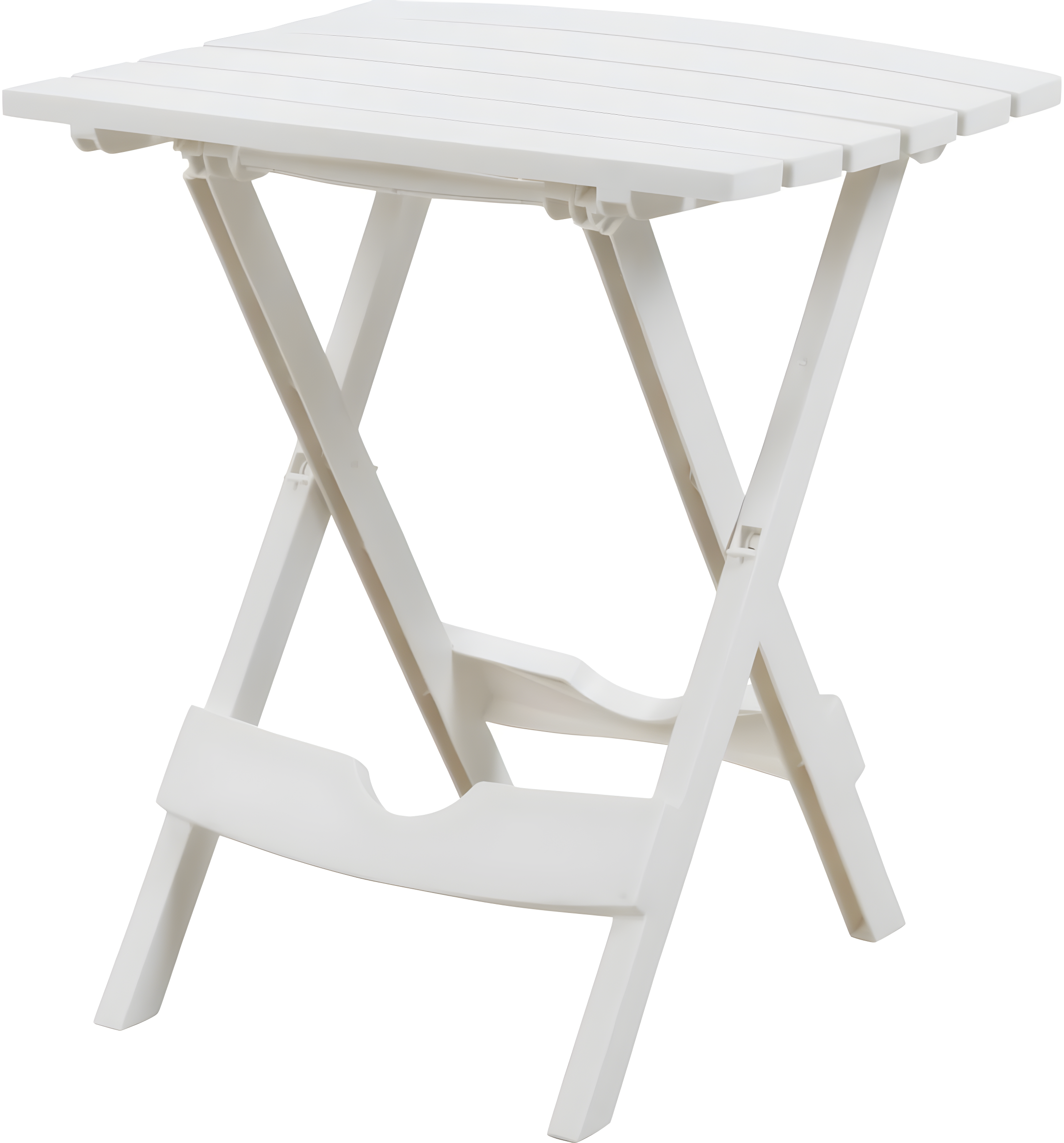 Adams Quik-Fold White Rectangular Resin Folding Side Table