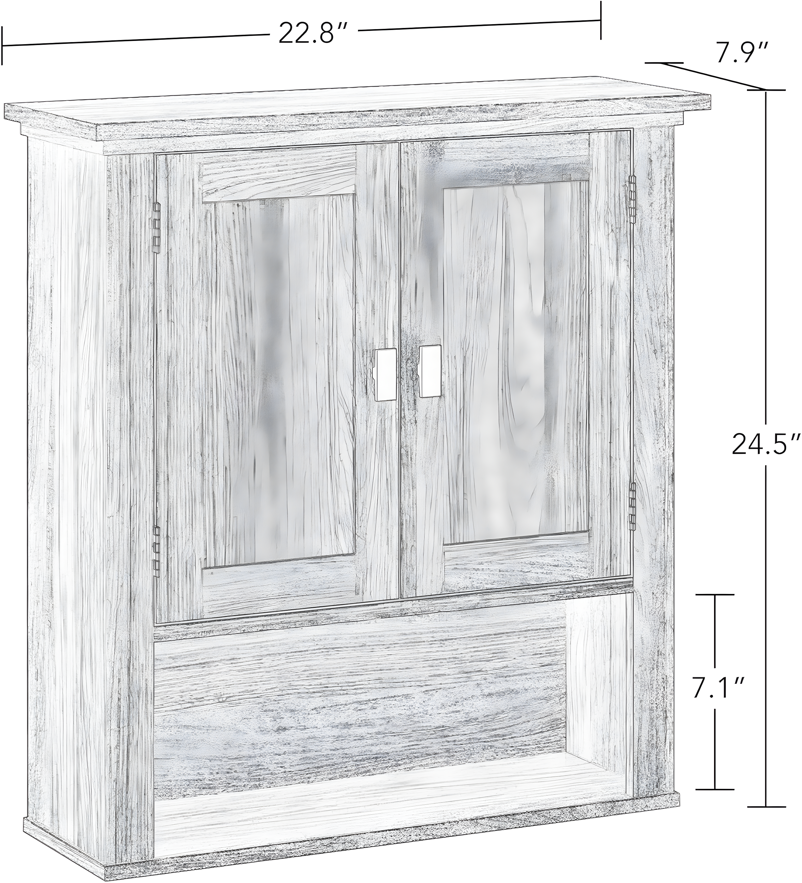 RiverRidge Hayward Two-Door Bathroom and Laundry Wall Mount Storage Medicine Cabinet with Fixed and Adjustable Shelf