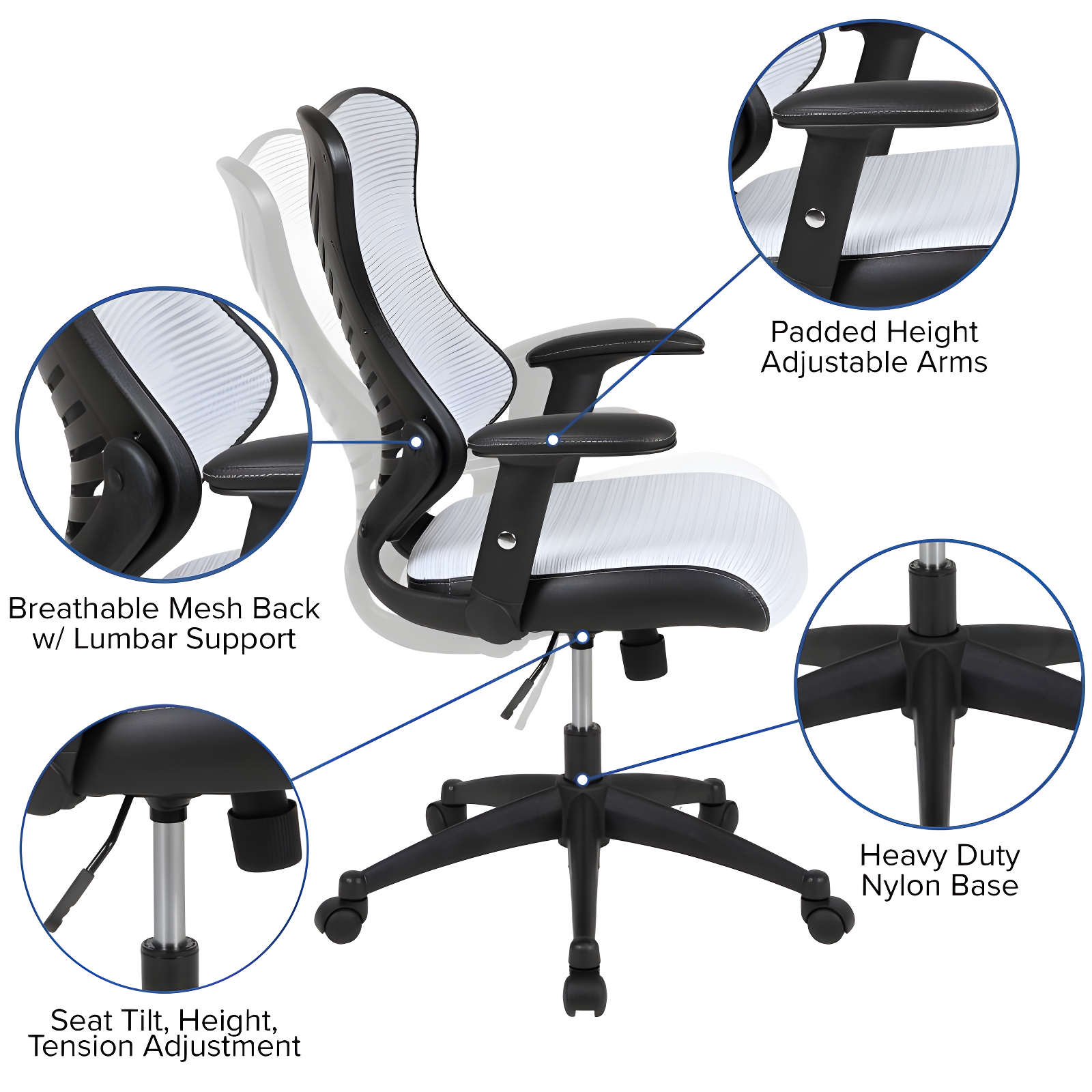 Siwar High-Back Designer Ergonomic Office Chair with Adjustable Armrests by Flash Furniture