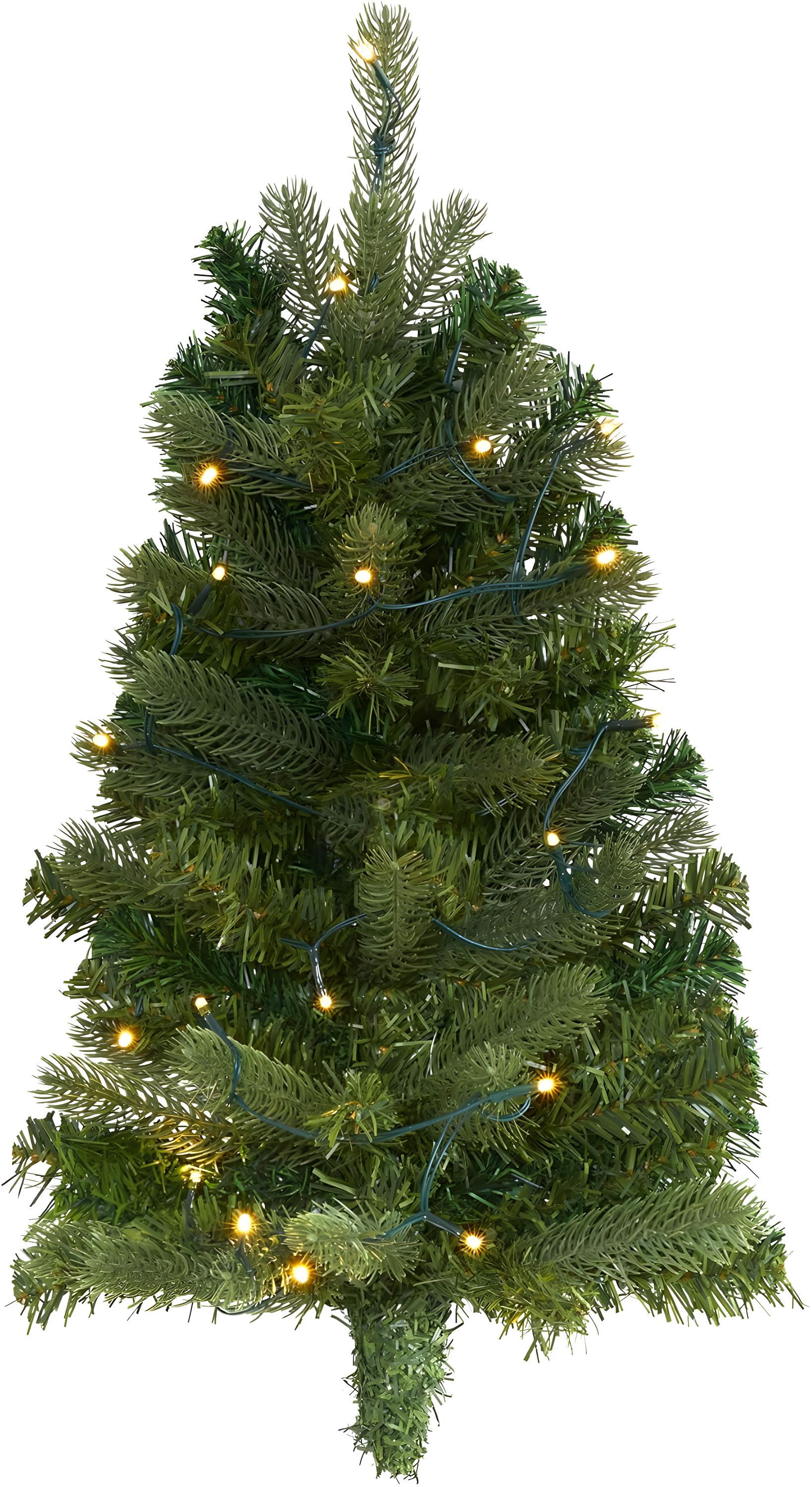 Nearly Natural 2-ft Flat Back Wall Hanging Artificial Christmas Tree with 20 Clear LED Lights