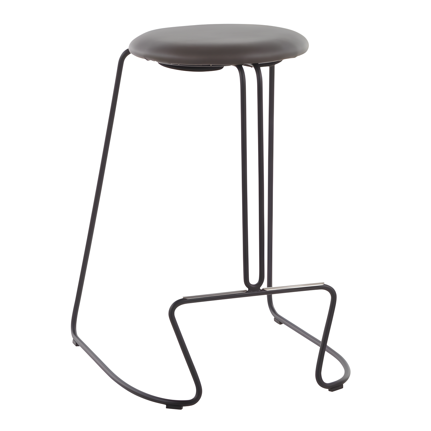 Upholstered Counter Stool with Metal Frame