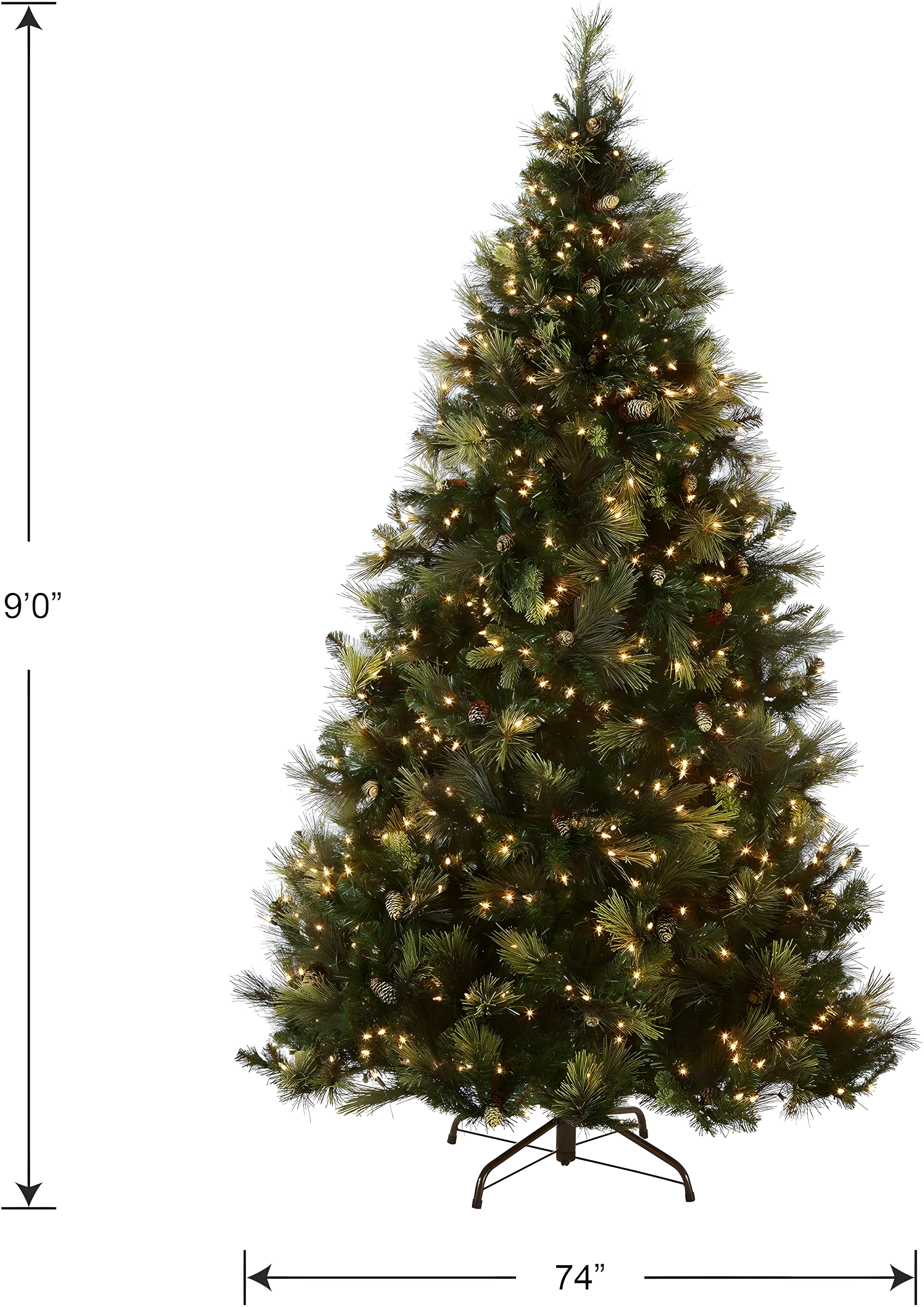 National Tree Company 9' Pre-lit Carolina Pine Artificial Christmas Tree with 900 Clear Lights