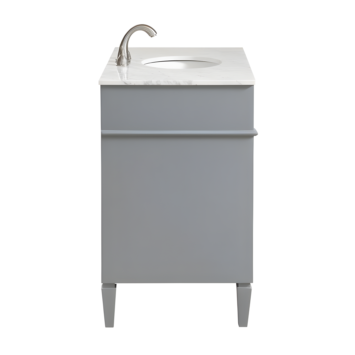 Rukie 40" Free-Standing Single Bathroom Vanity Set with Marble Vanity Top