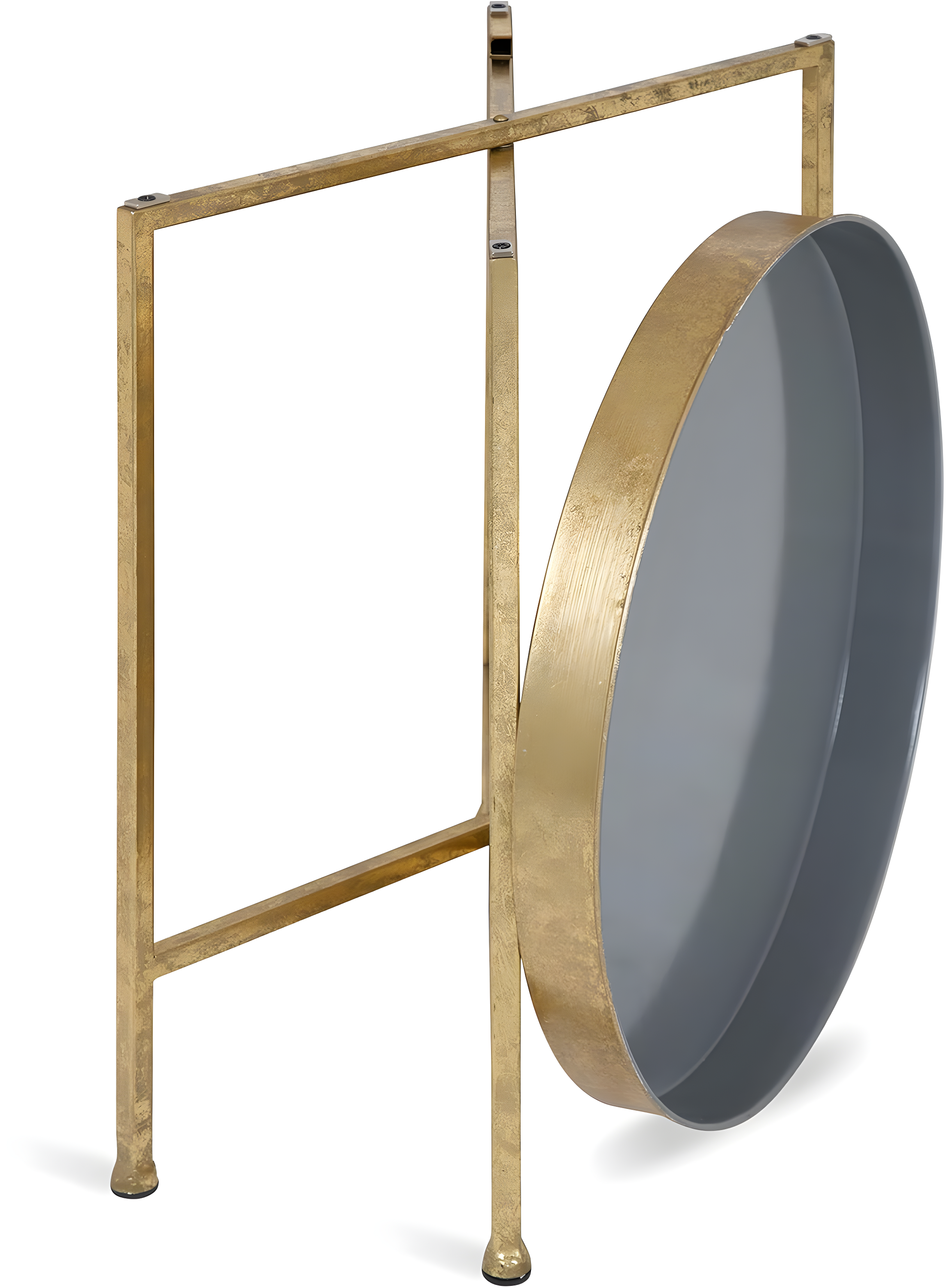 Kate and Laurel Celia Round Metal Side Table, 18.25x18.25x22, Gold and Gray
