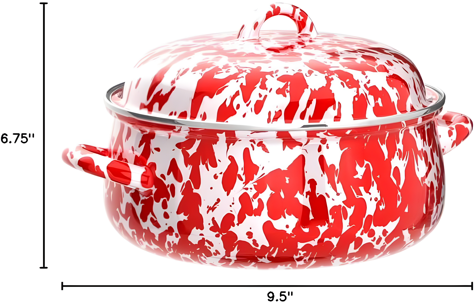 Golden Rabbit Golden Rabbit Swirl 4 Quarts Enamelware Round Dutch Oven
