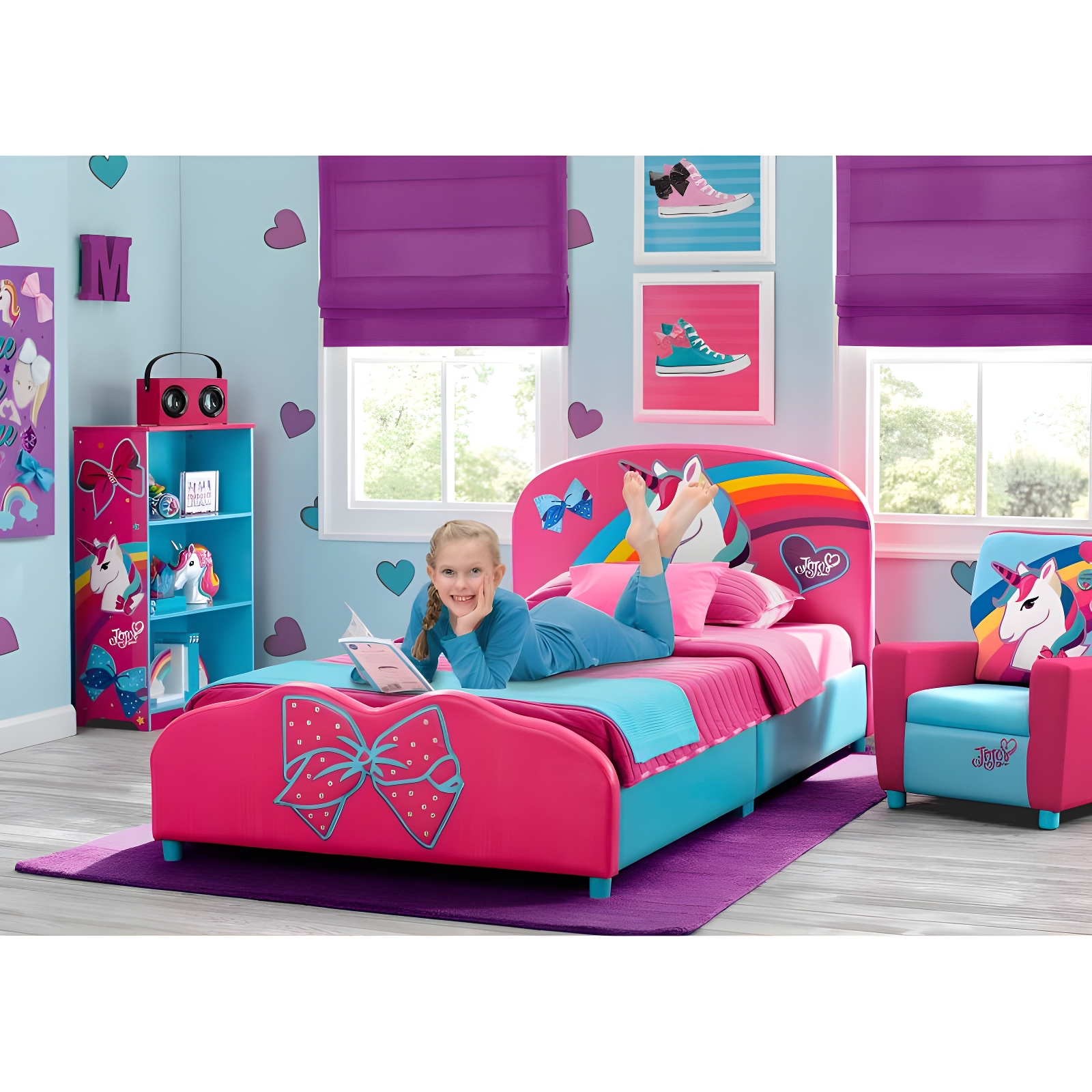 Delta Children Rainbow Unicorn Deluxe 37.5" Bookcase