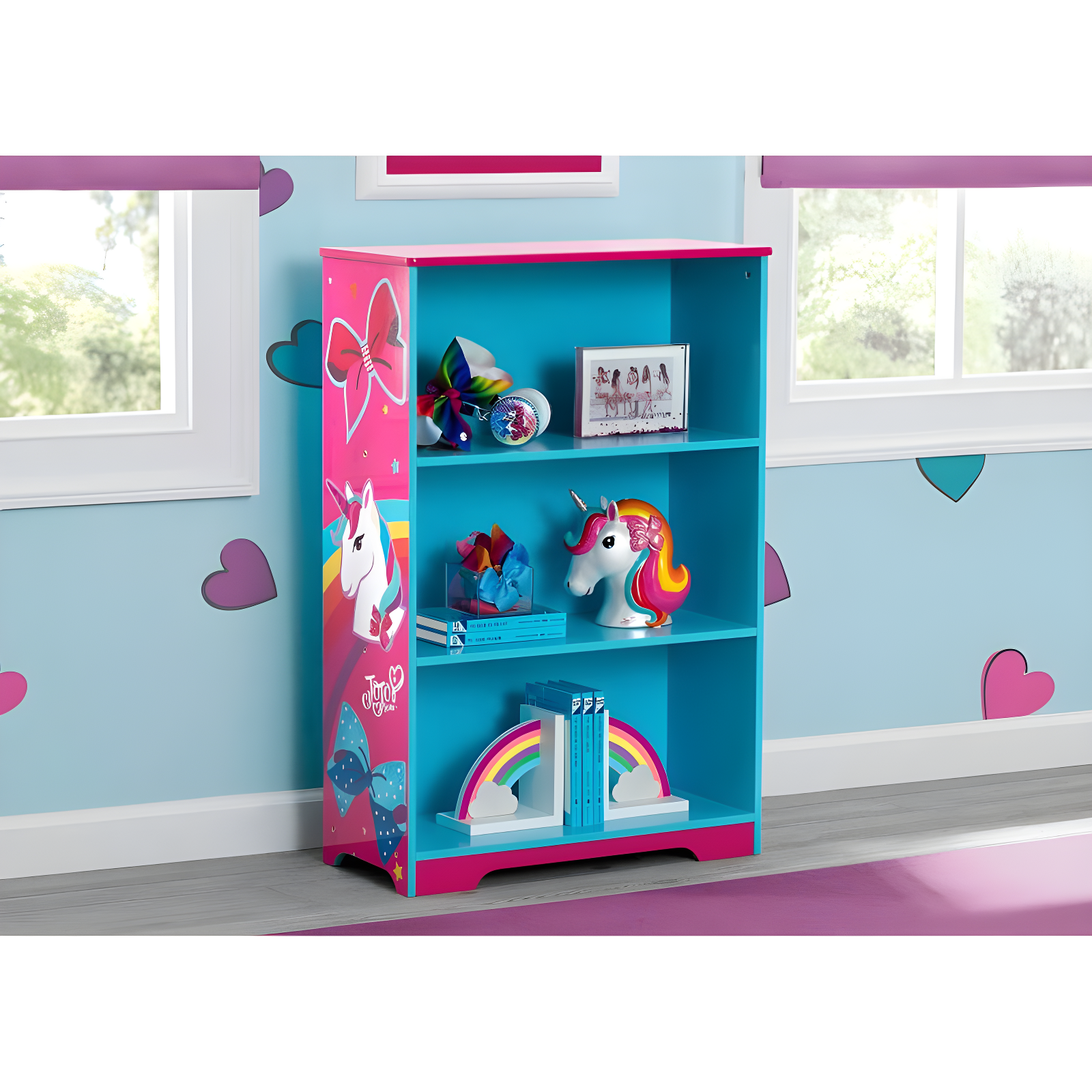 Delta Children Rainbow Unicorn Deluxe 37.5" Bookcase
