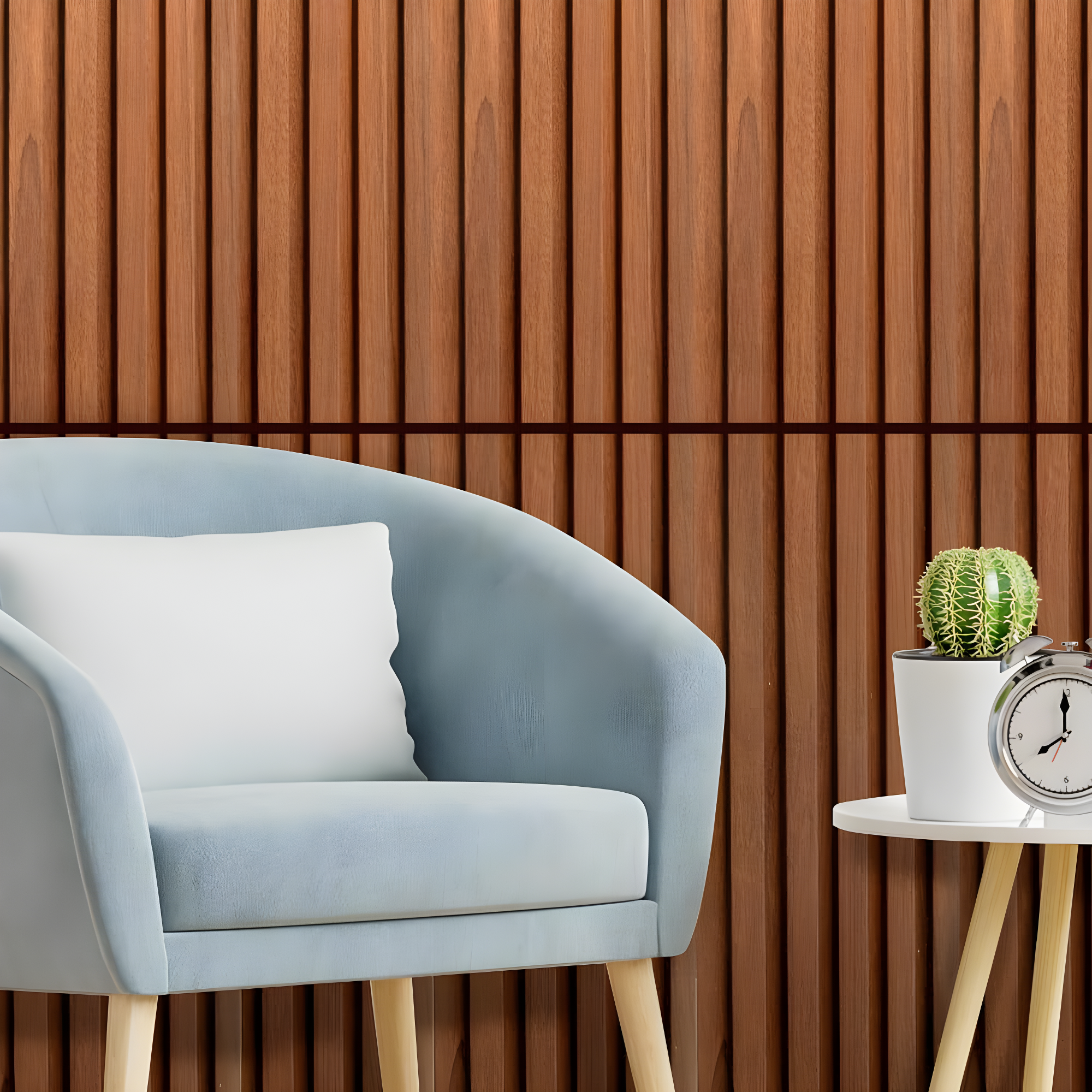 Art3d WPC Wainscoting Panels, 16-Pack 48 x 6 Inch 3D Wall Accents for Interior Wall Decor, Living Room, Bedroom, Teak