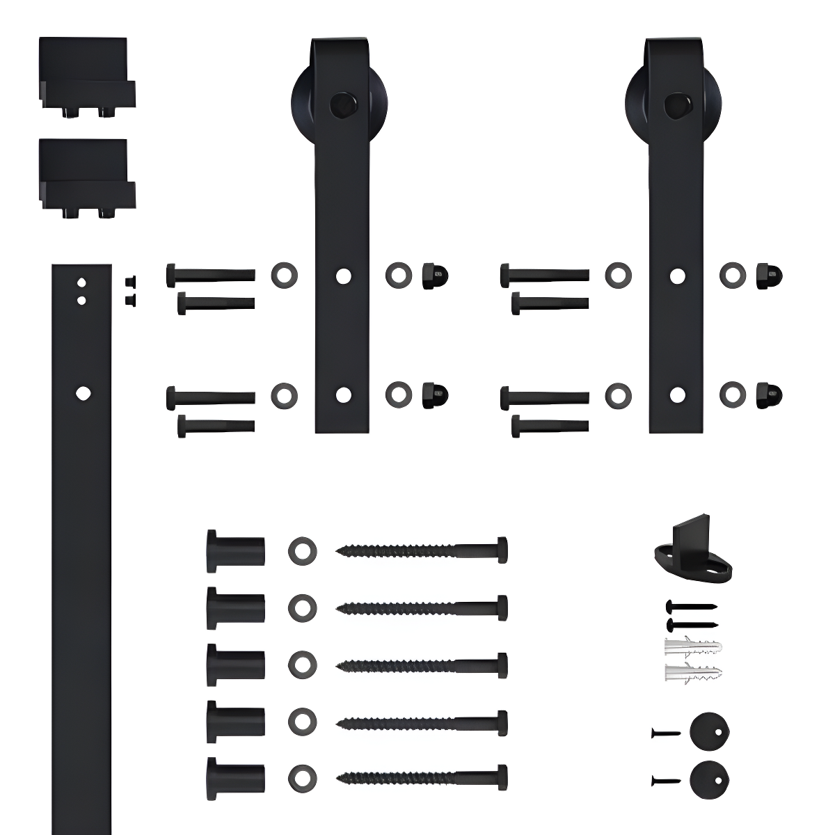 Quiet Glide Soft Close Standard Single Barn Door Hardware Kit (Door Not Included)
