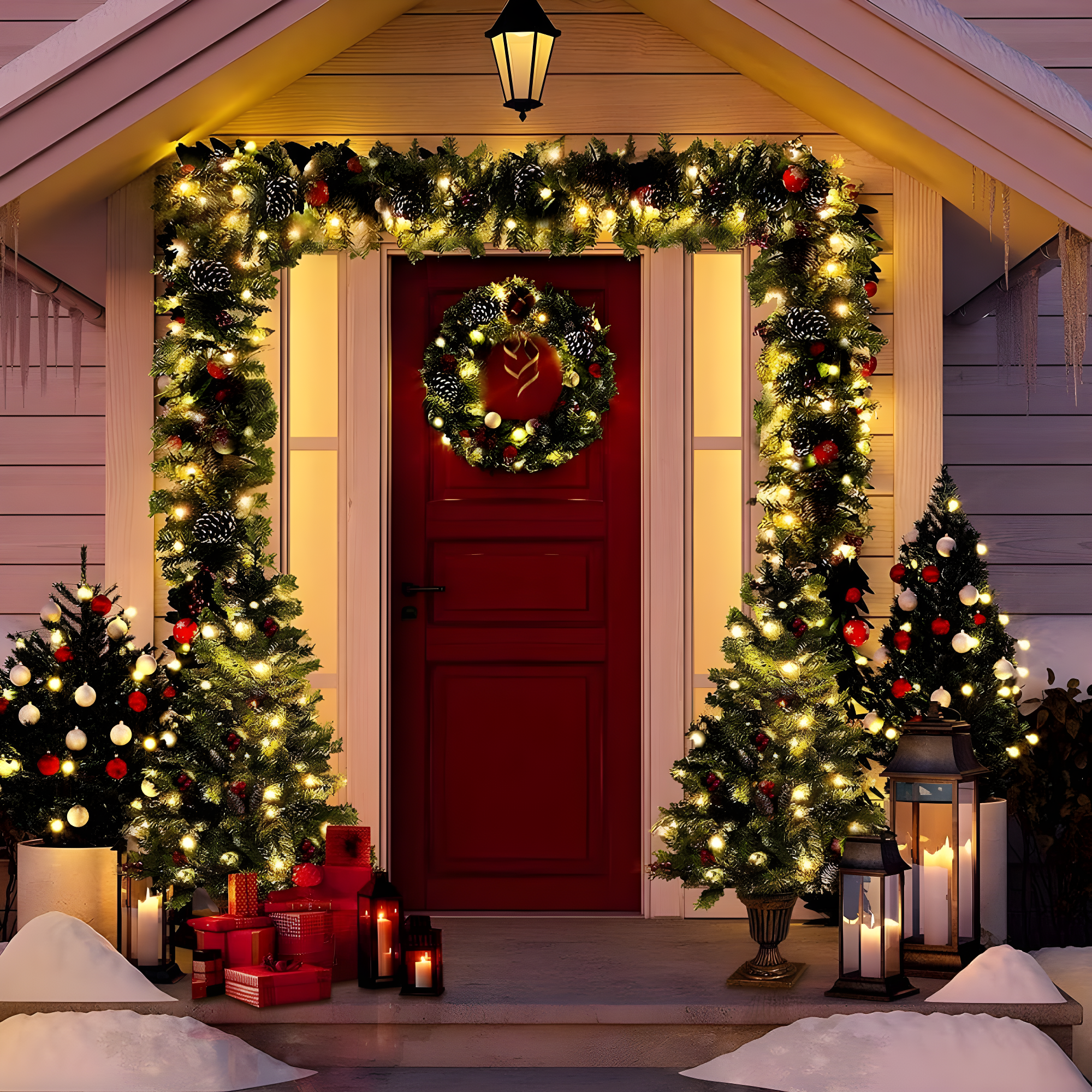 Dazzle Bright 164 FT 500 LED Christmas String Lights, Waterproof Green Wire String Lights with 8 Modes, Outdoor Christmas Decorations for Indoor Garden Party Yard Decor (Warm White)