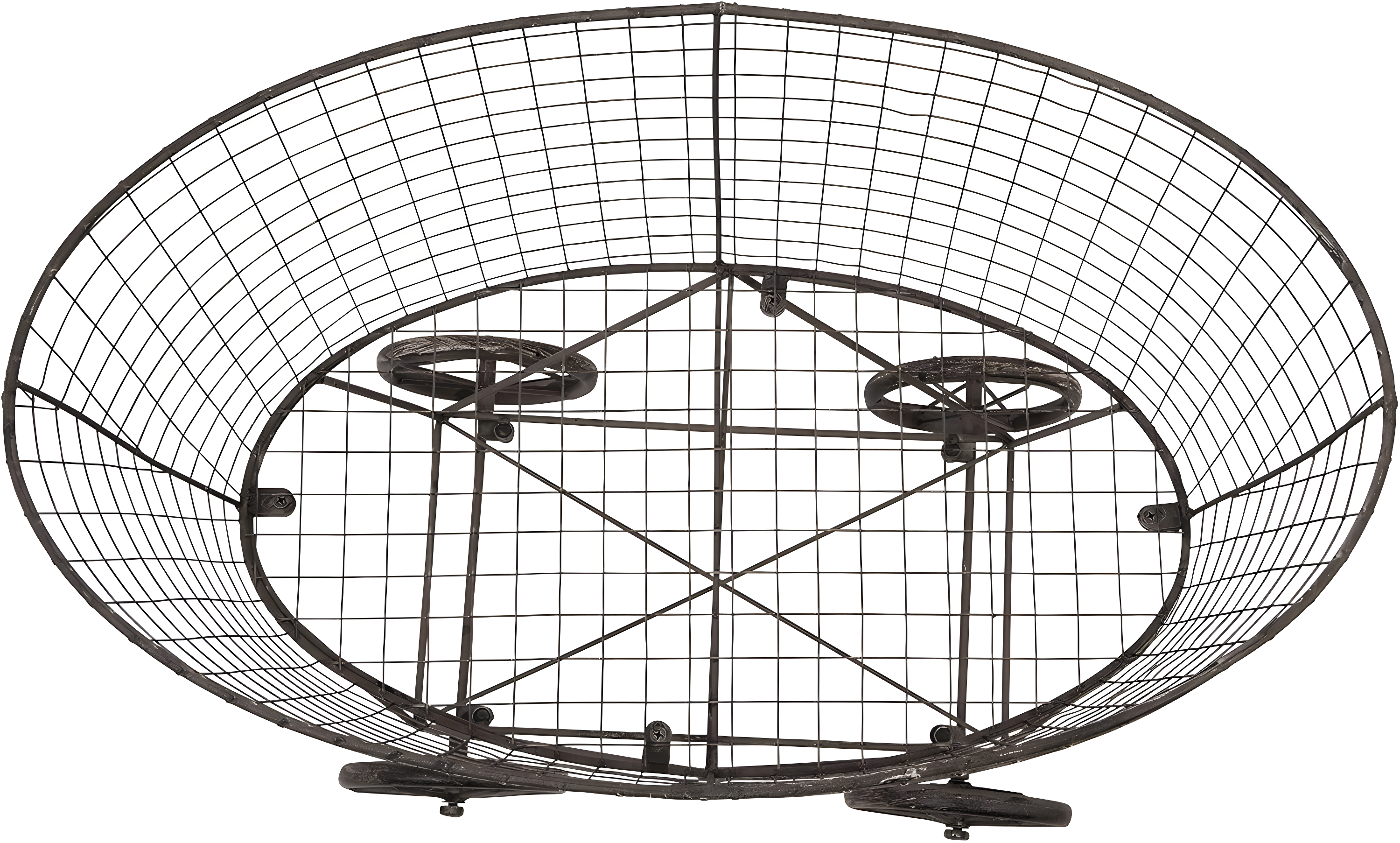 Metal Vintage Laundry Basket with Wheels - Storied Home: Garment Storage, Multipurpose Basket