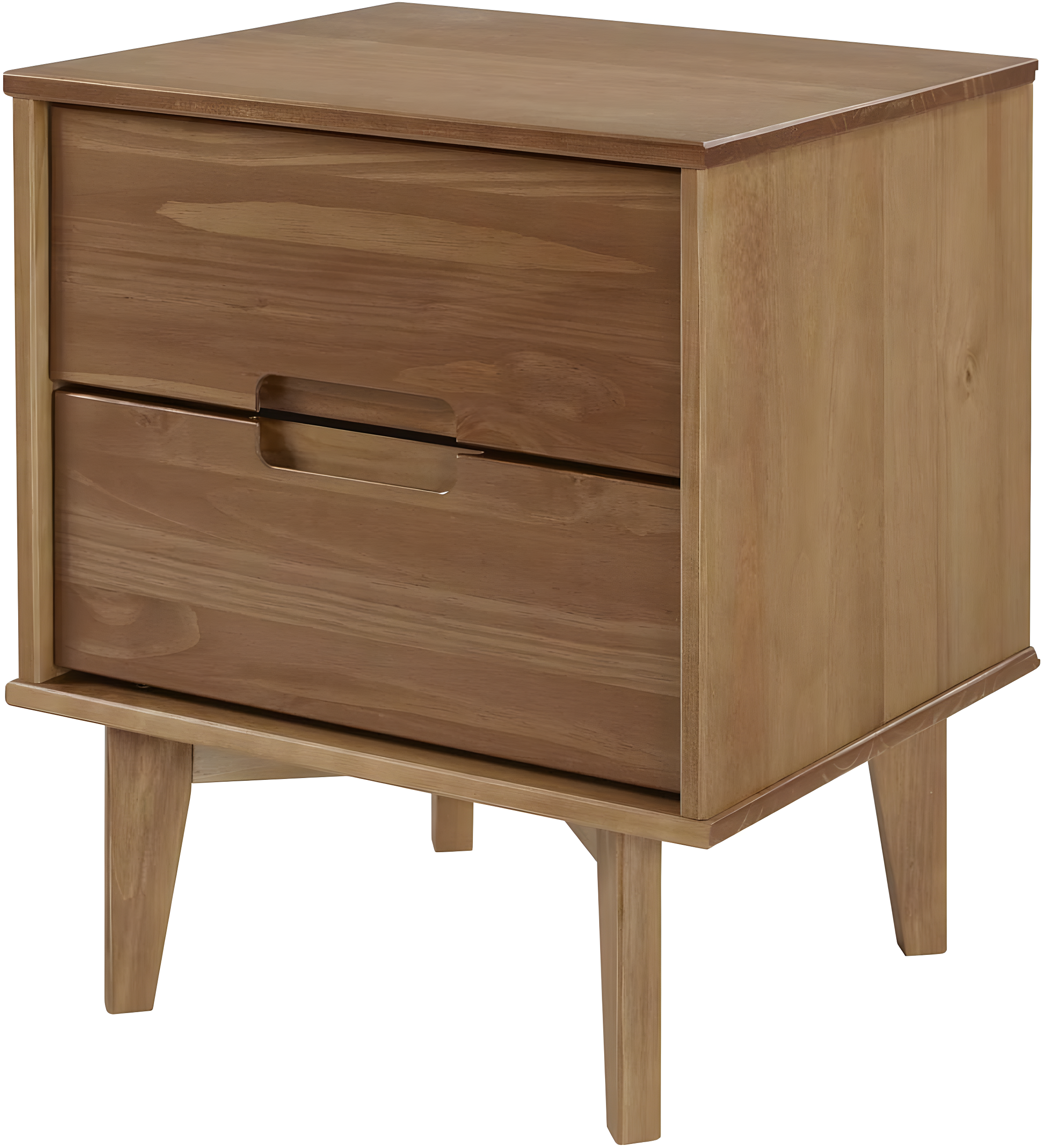 Mags Solid Wood Groove 2-Drawer Nightstand