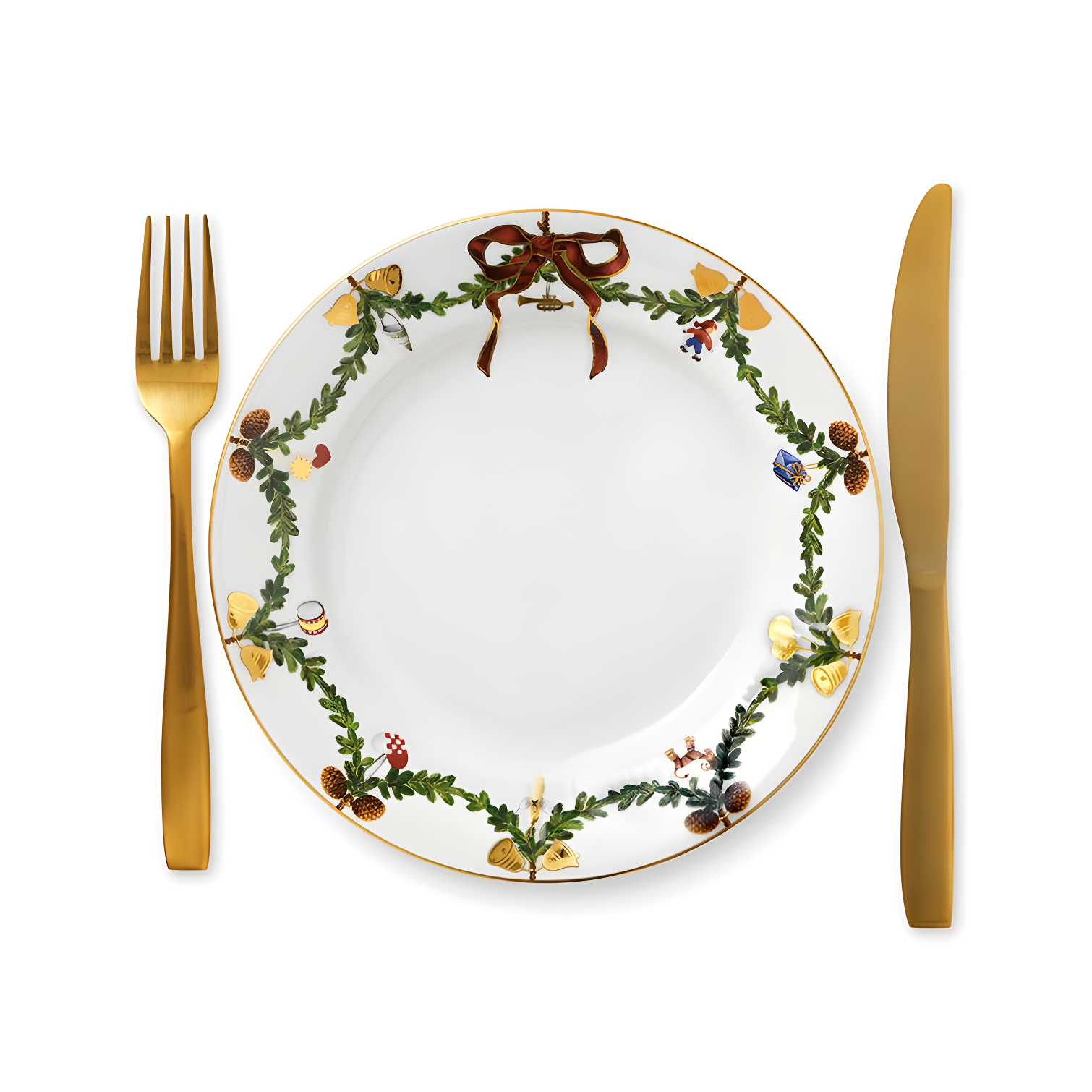 Royal Copenhagen Star Fluted/Xmas Plate Flat 22 cm Porcelain Multi-Coloured