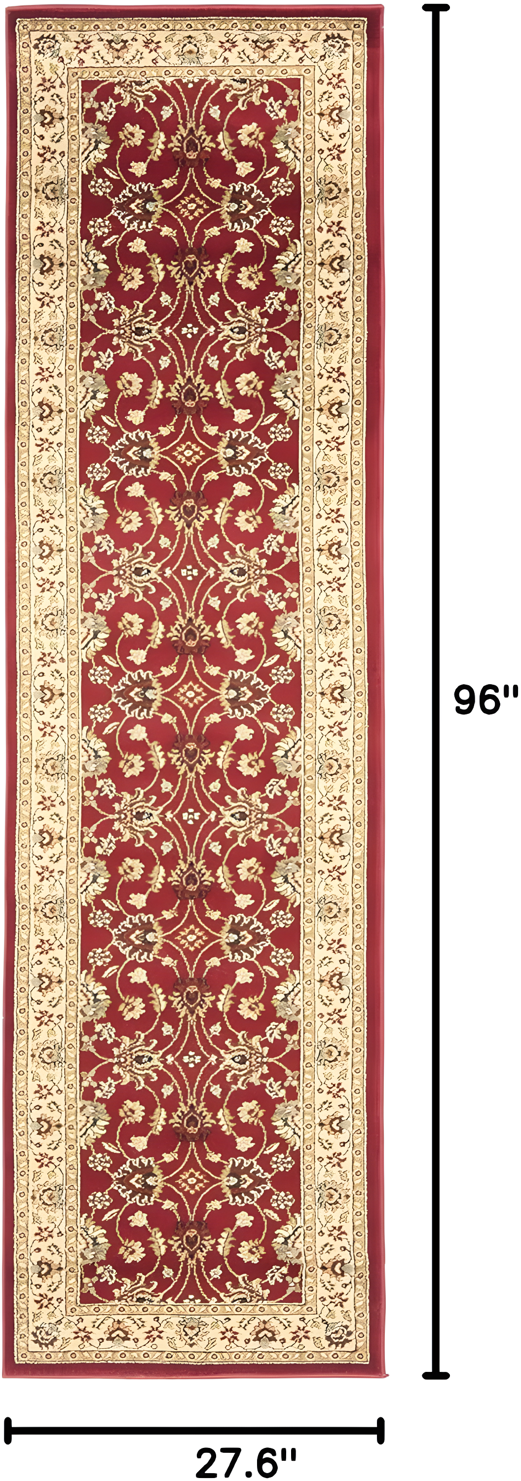 Lyndhurst LNH553 Power Loomed Runner Rug - Red/Ivory - 2'3"x8' - Safavieh.