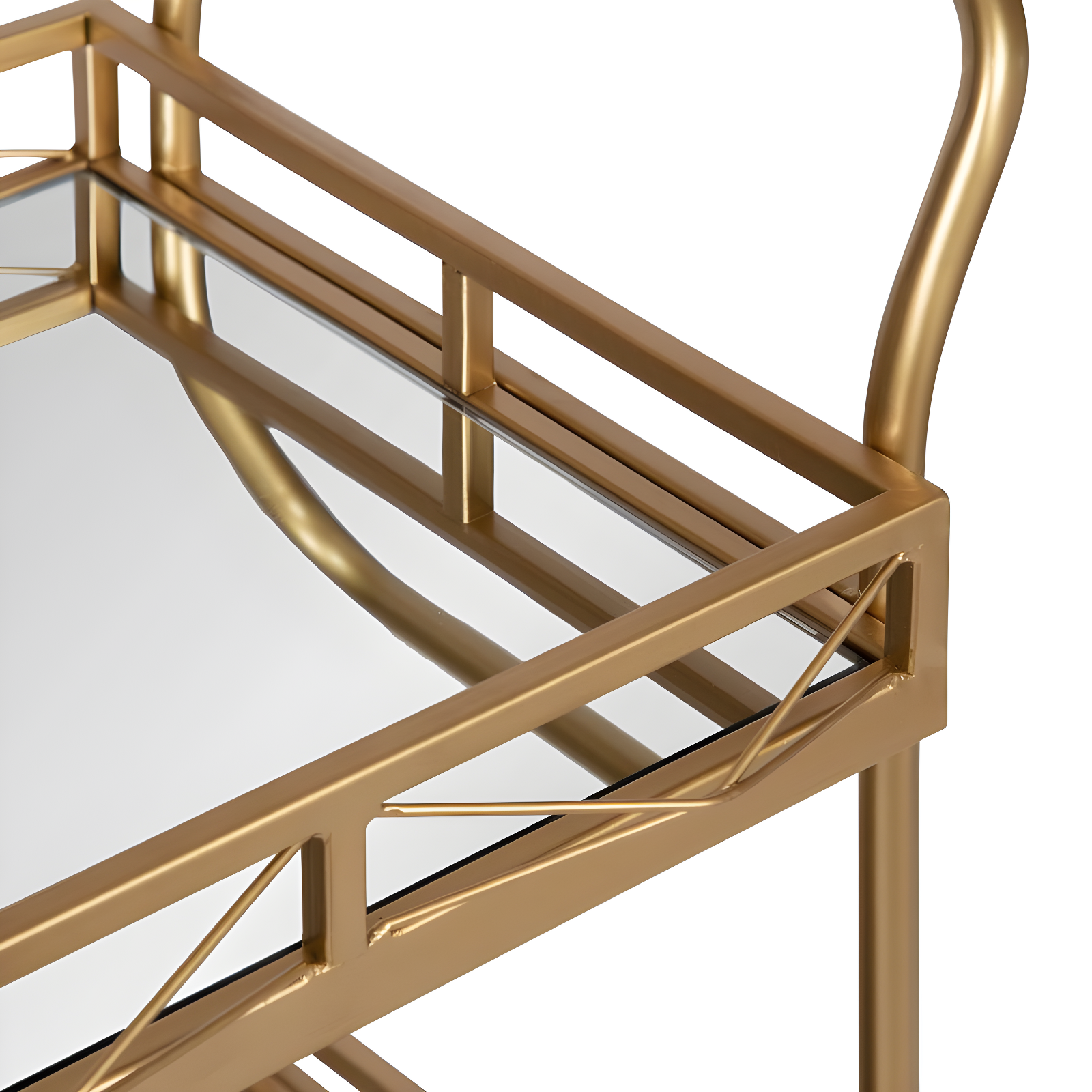 Kate and Laurel Ketia Rectangle Metal Bar Cart, 23x13x35, Gold