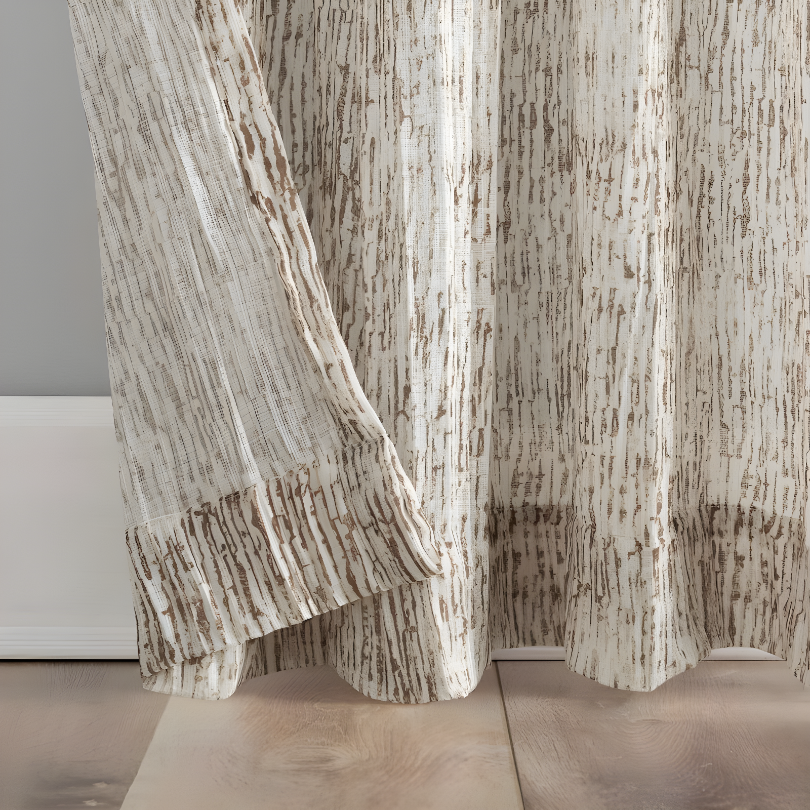 Scott Living Tulin Watercolor Print Sheer Rod Pocket Curtain Panel