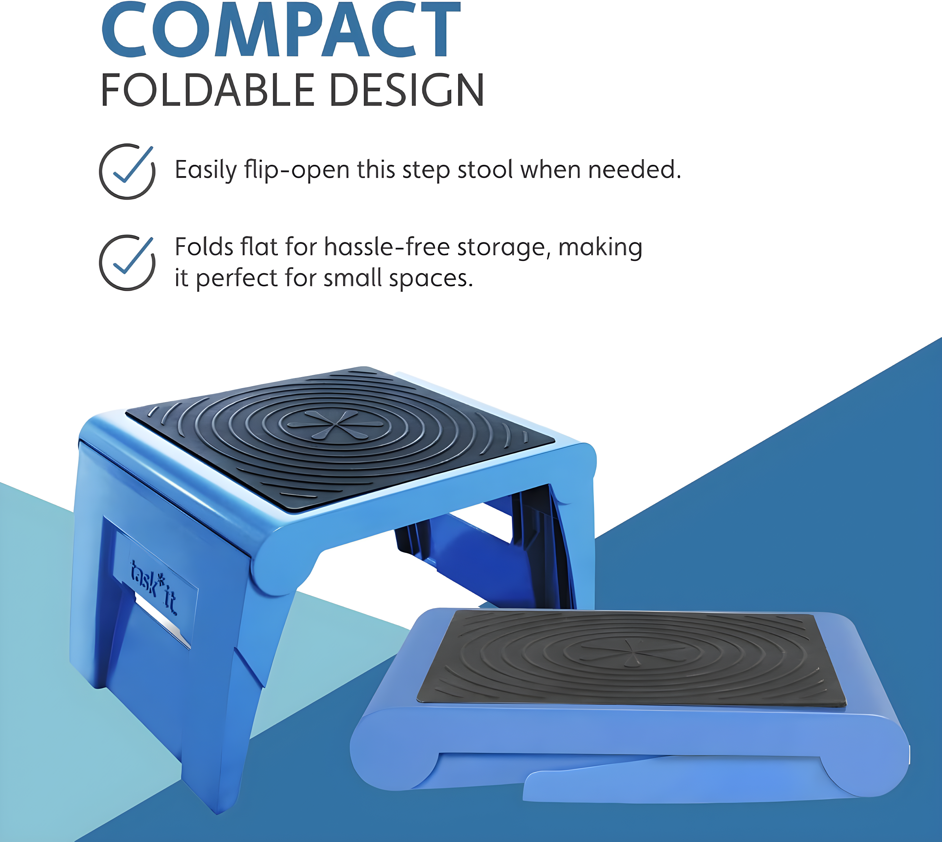 1 - Step Plastic Lightweight Folding Step Stool