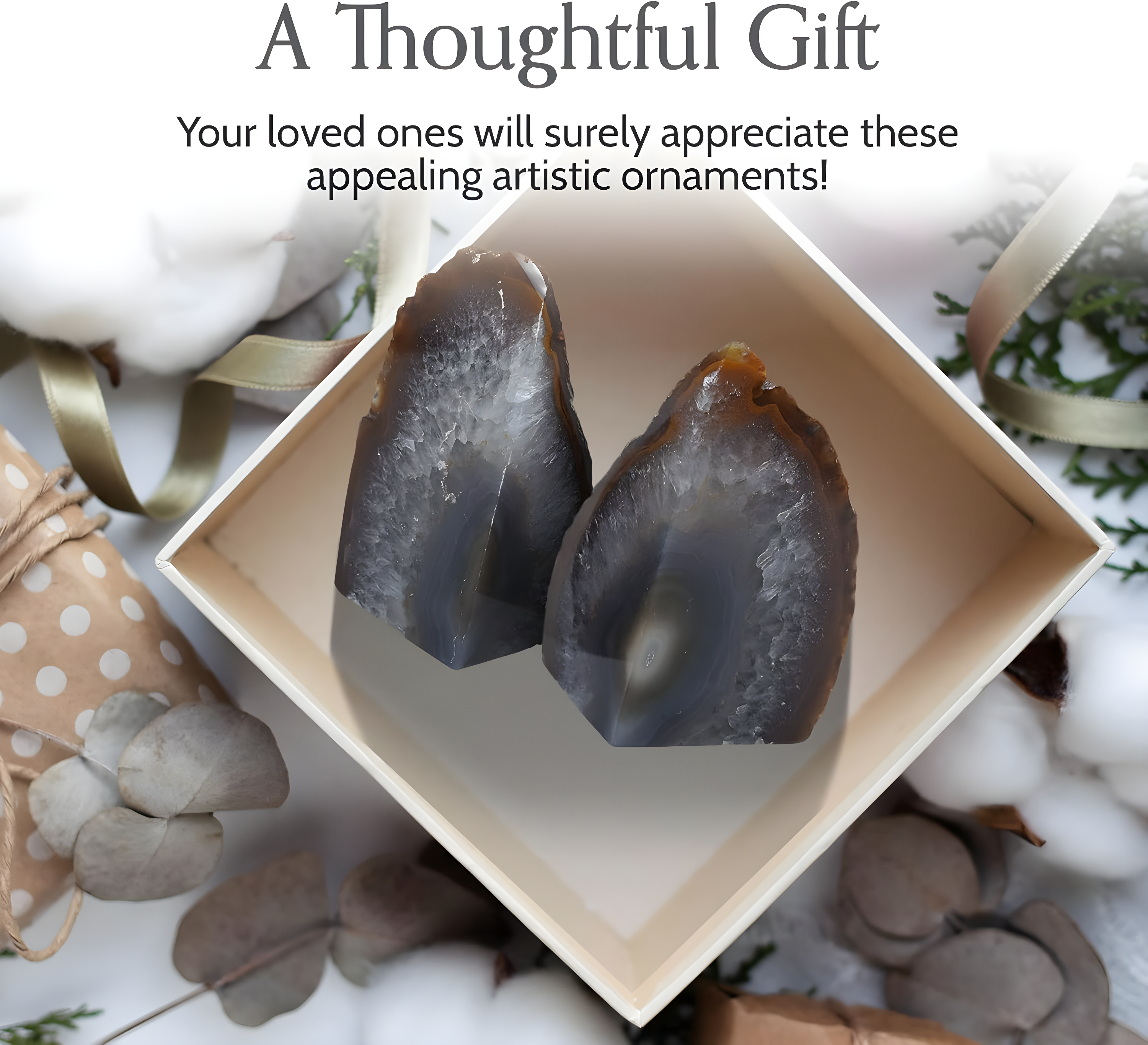 Agate Bookend, Geode Agate Bookend, Decorative Home Accessory, Crystal Bookend, Natural Stone Bookend, 3-5 lbs