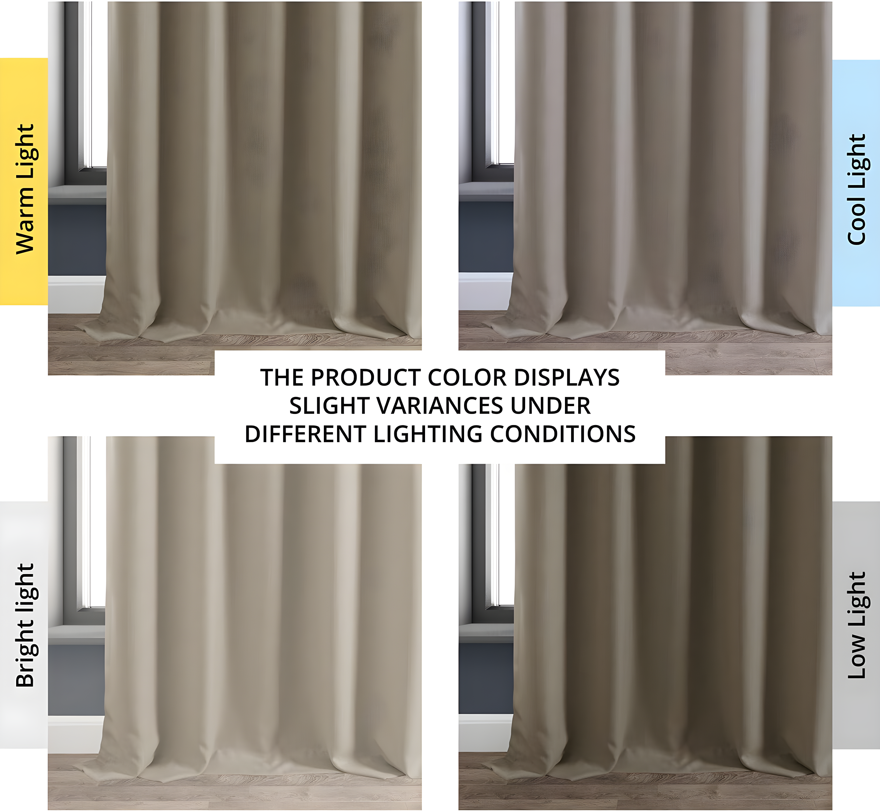 Signature Safari Tan Faux Linen Blackout Curtain (1 Panel), Safari Tan, 50W X 96L