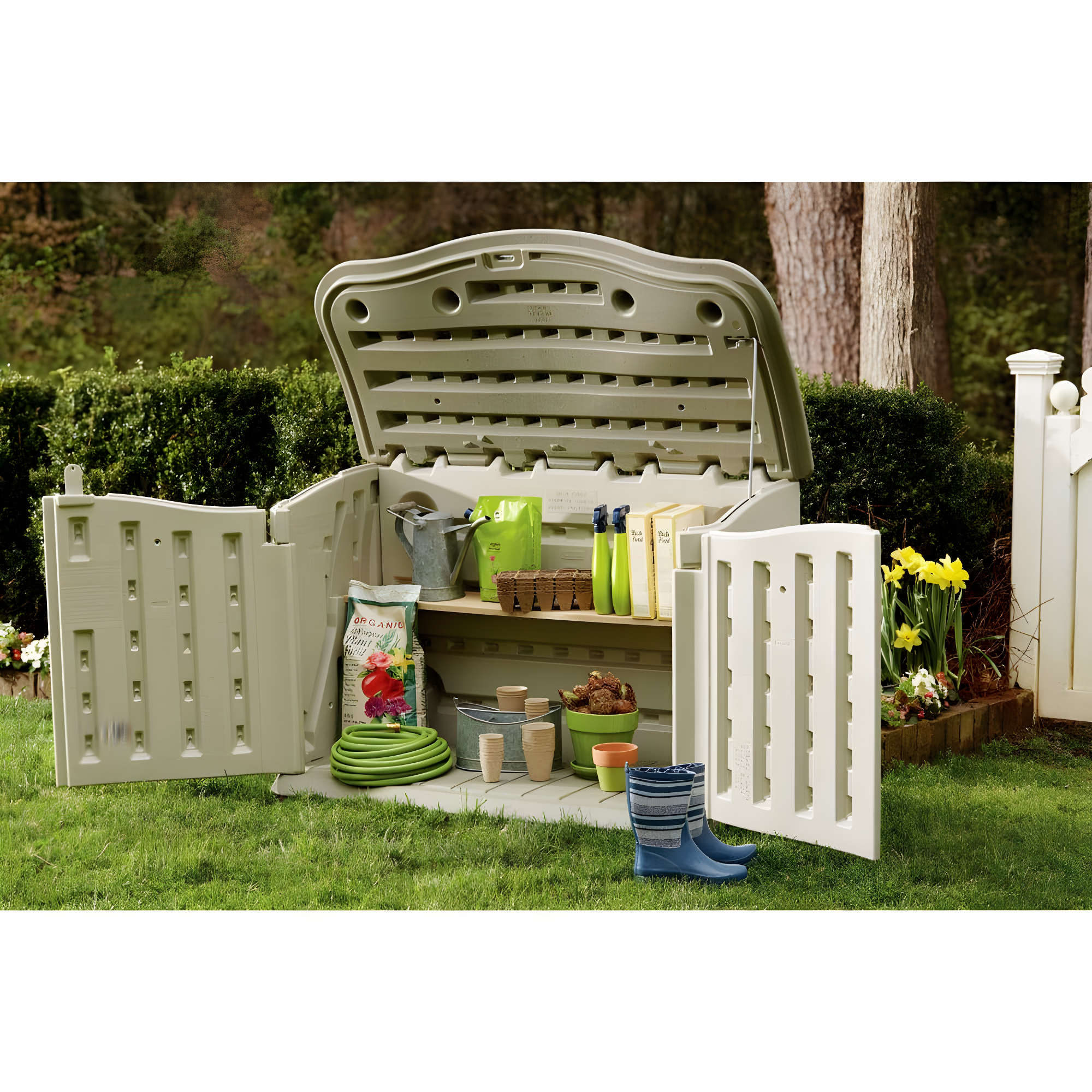 4 ft. W x 2 ft. D Plastic Horizontal Garbage Shed