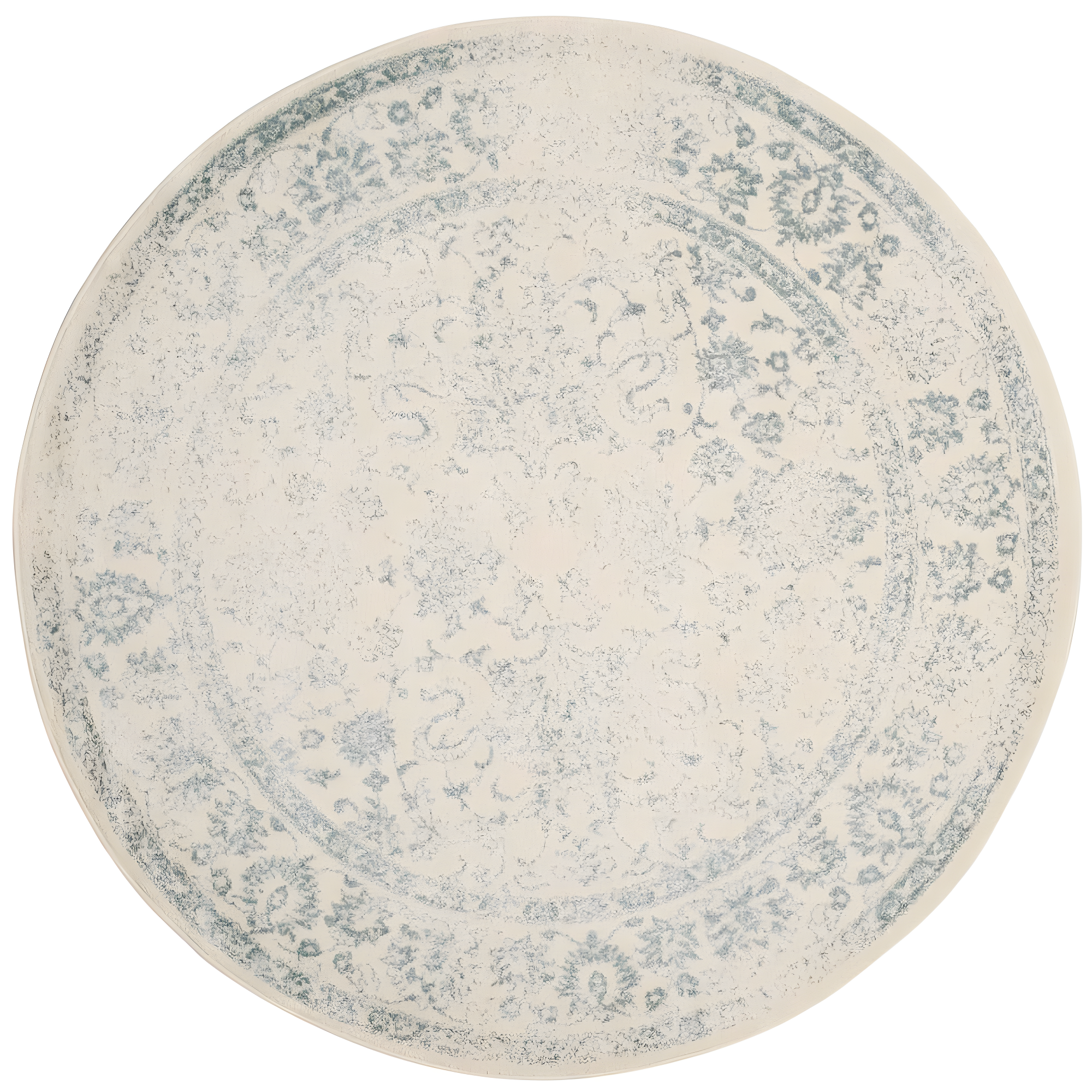 Adirondack ADR109 Machine Made Indoor Area Rug - Ivory/Slate - 8' Round - Safavieh