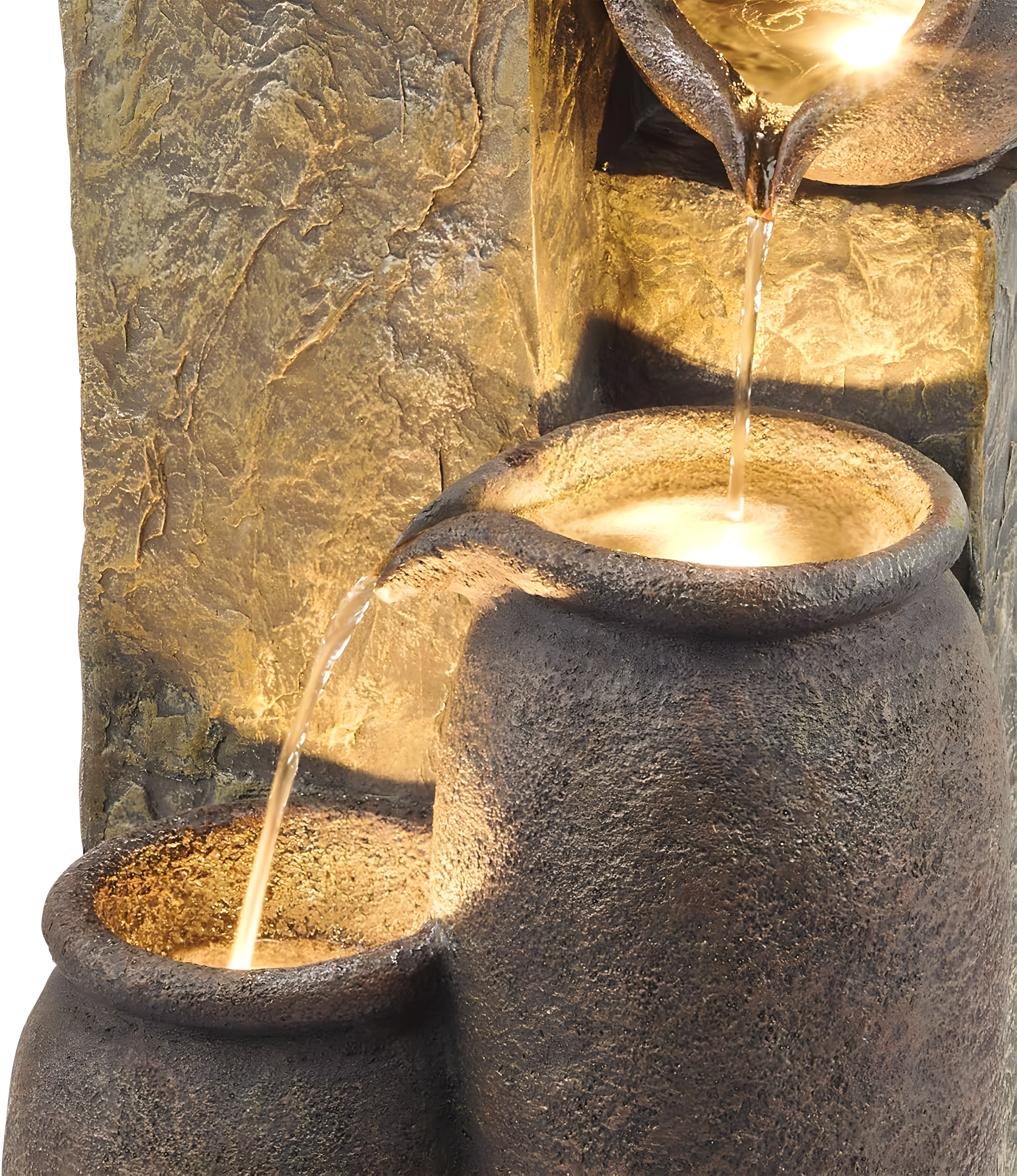 Alpine Weather Resistant Floor Fountain with Light
