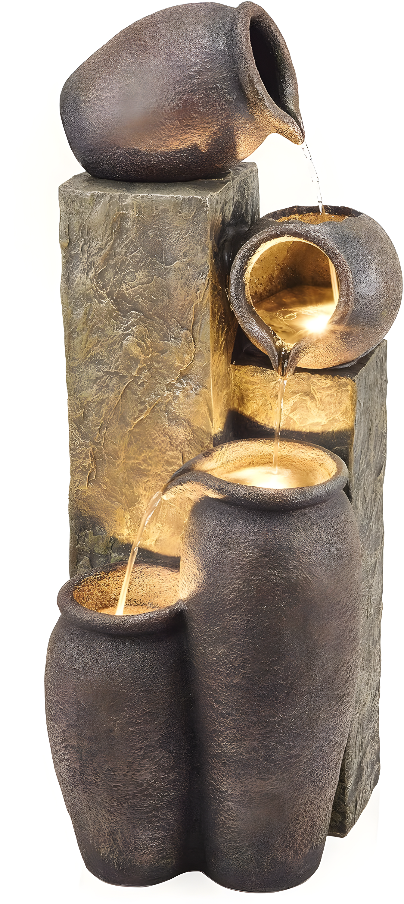 Alpine Weather Resistant Floor Fountain with Light