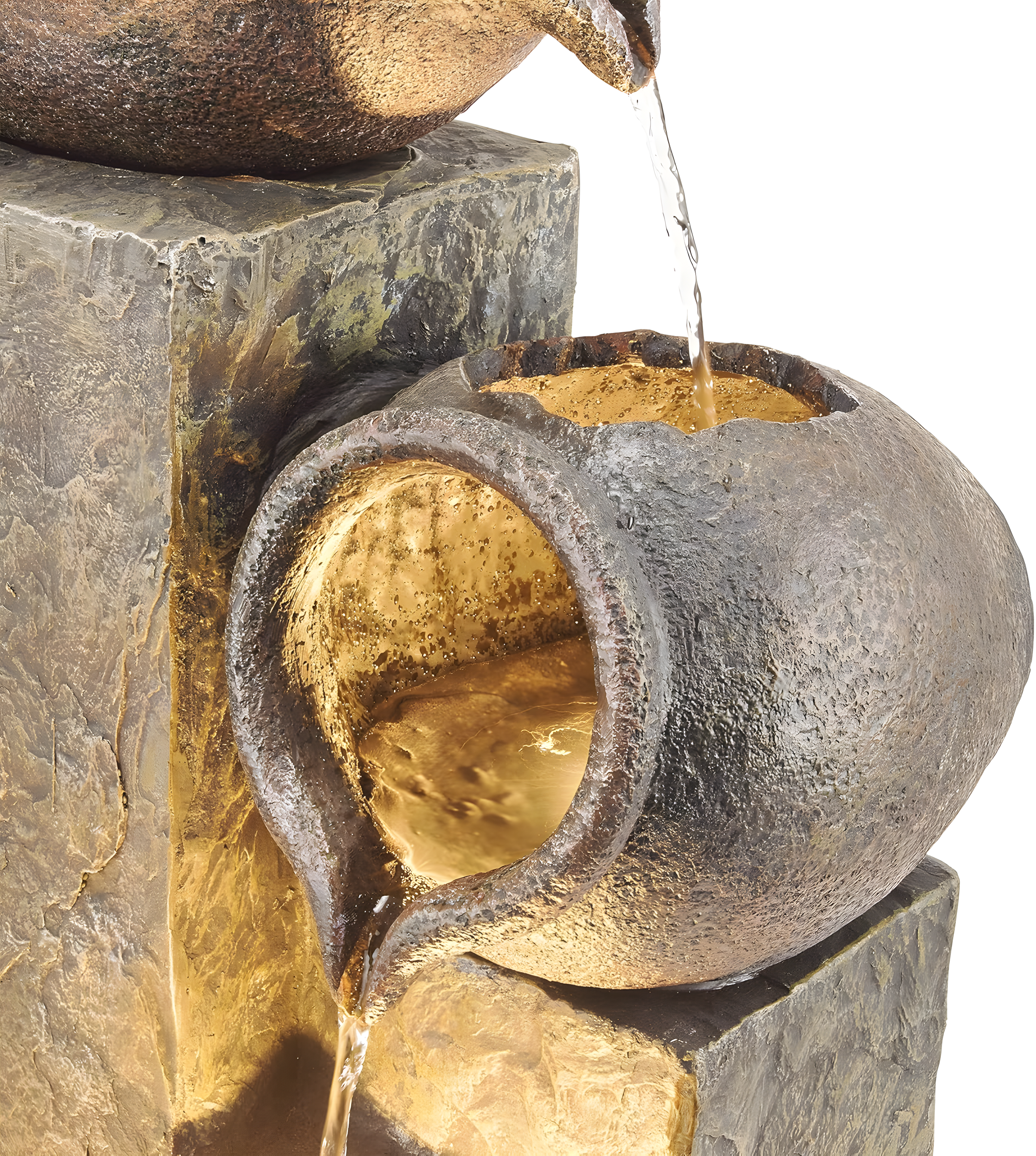 Alpine Weather Resistant Floor Fountain with Light