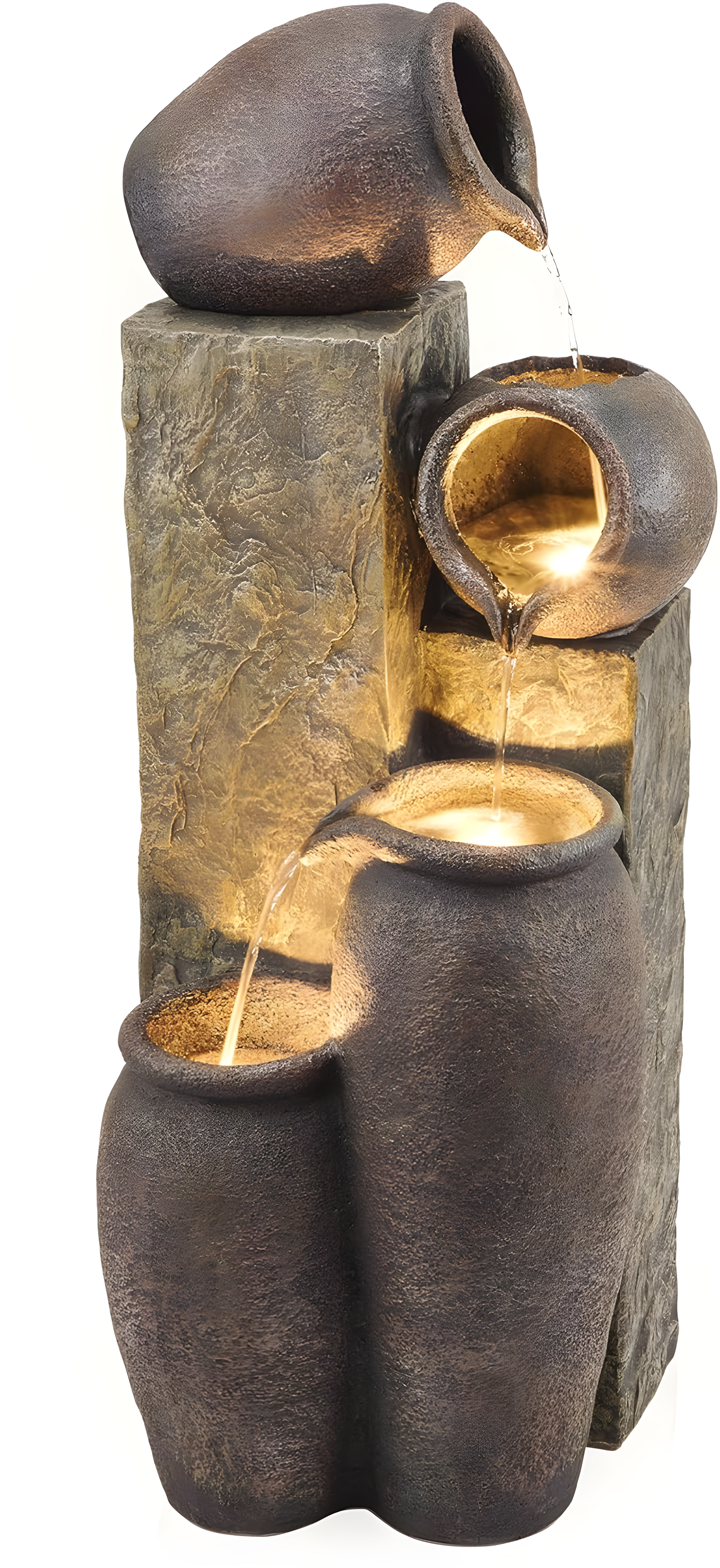 Alpine Weather Resistant Floor Fountain with Light