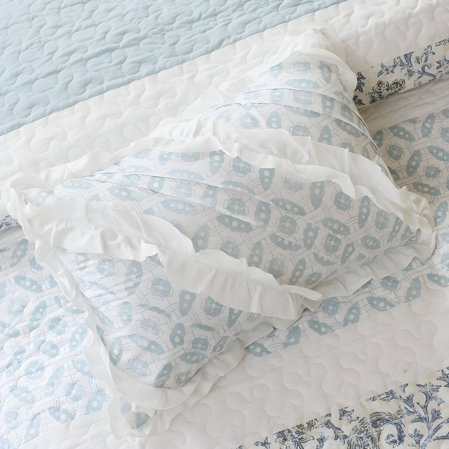 Madison Park Dawn 6 Piece Cotton Percale Quilt Set with Throw Pillows