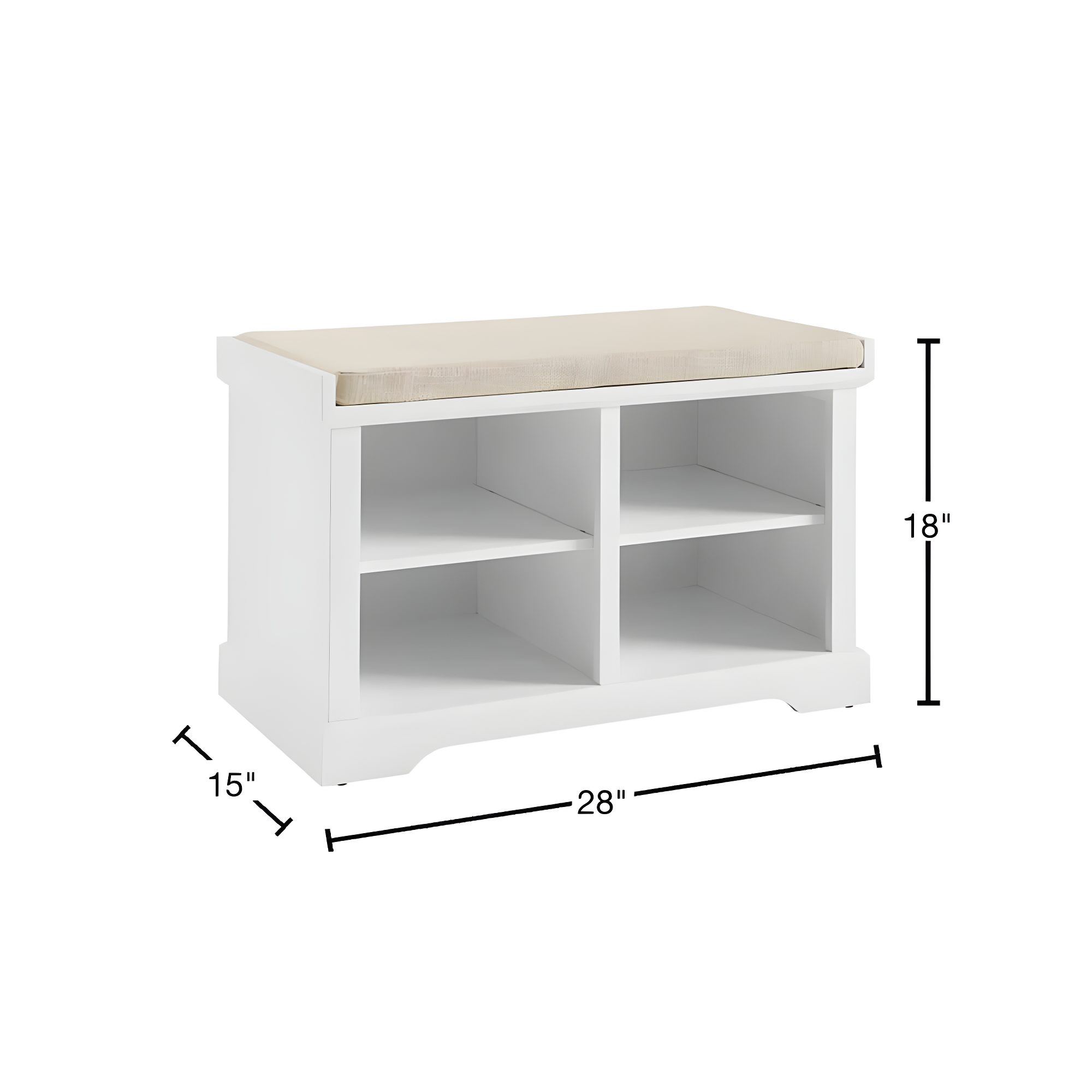 Anderson Storage Bench White - Crosley: Cushioned, Linen Upholstered, Farmhouse Style