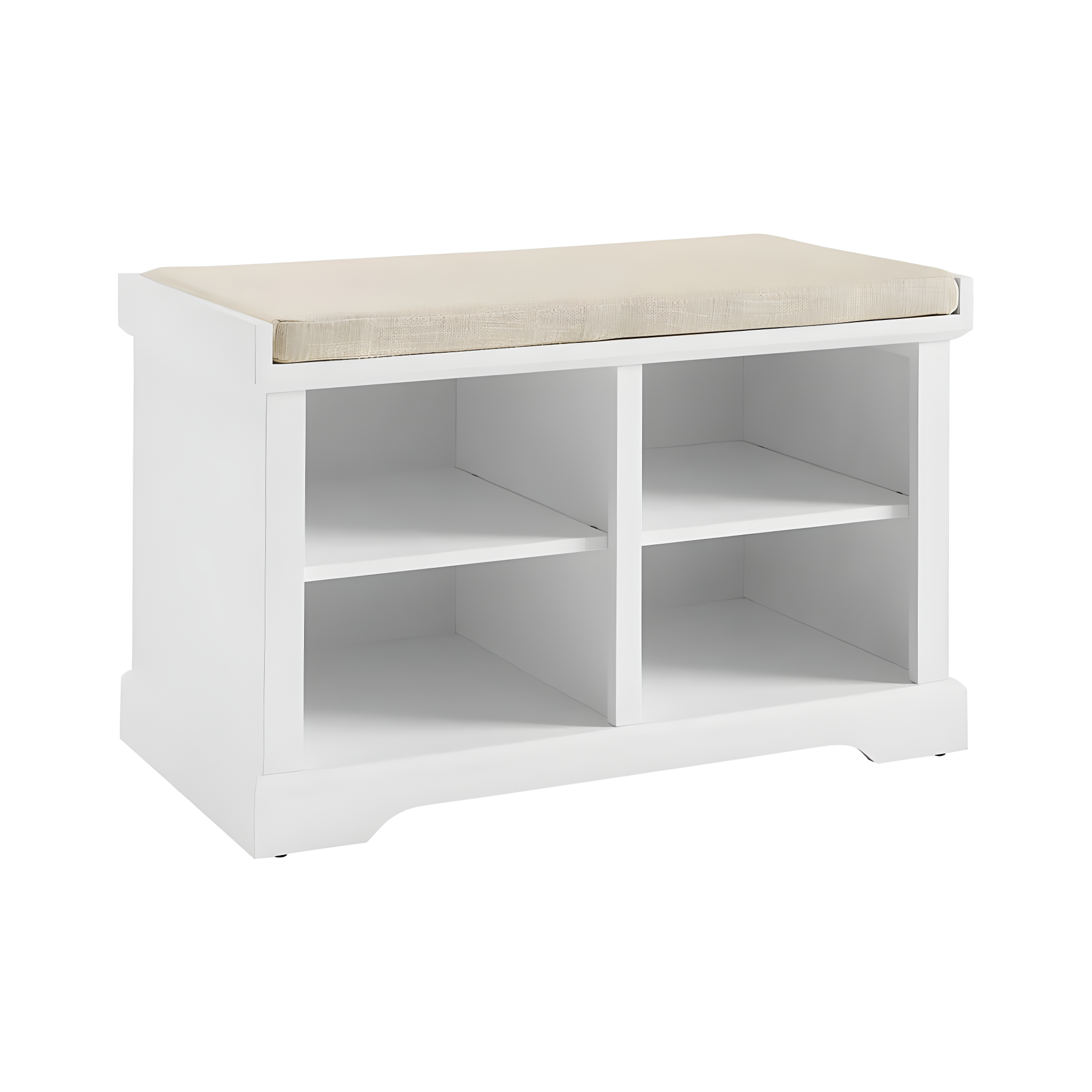 Anderson Storage Bench White - Crosley: Cushioned, Linen Upholstered, Farmhouse Style