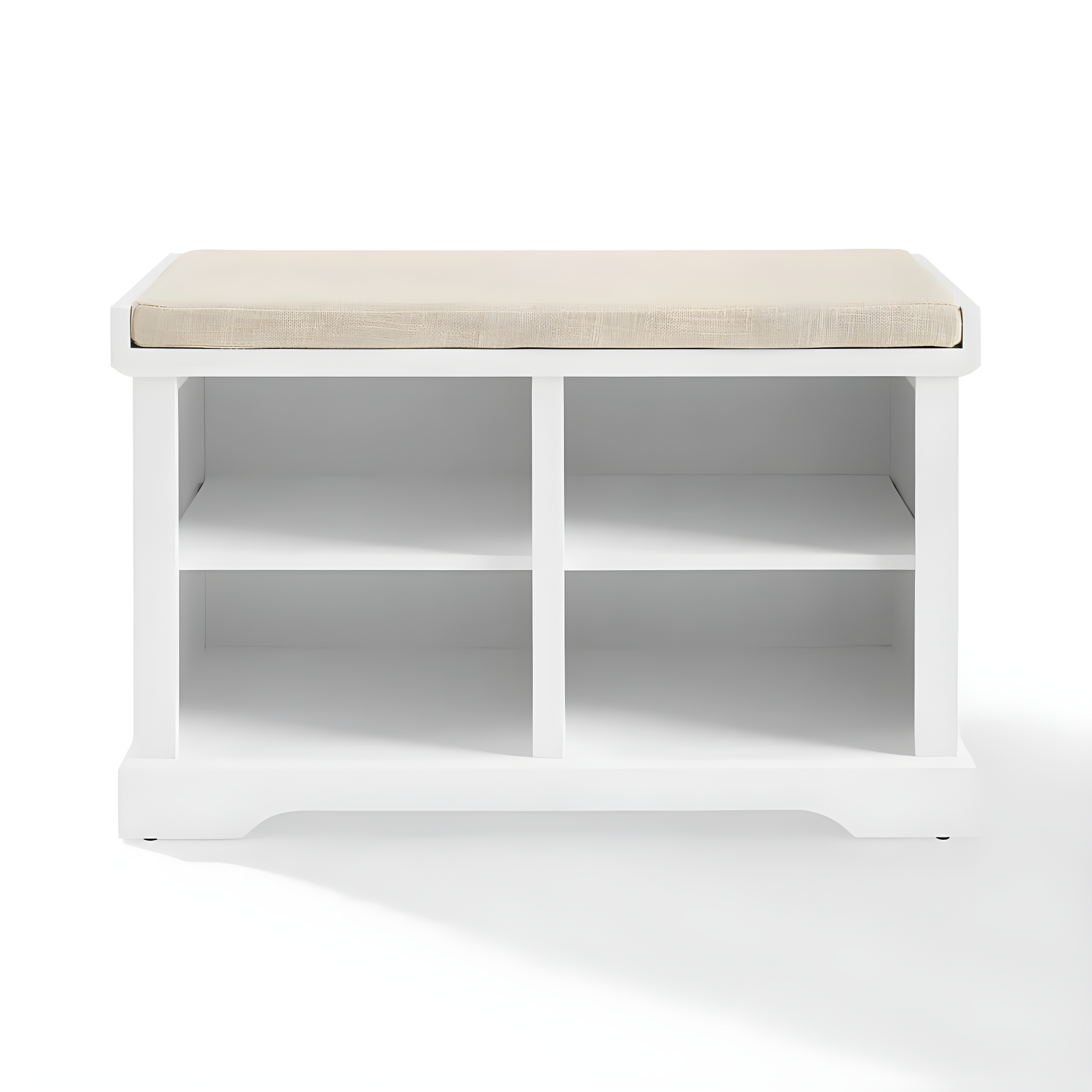 Anderson Storage Bench White - Crosley: Cushioned, Linen Upholstered, Farmhouse Style