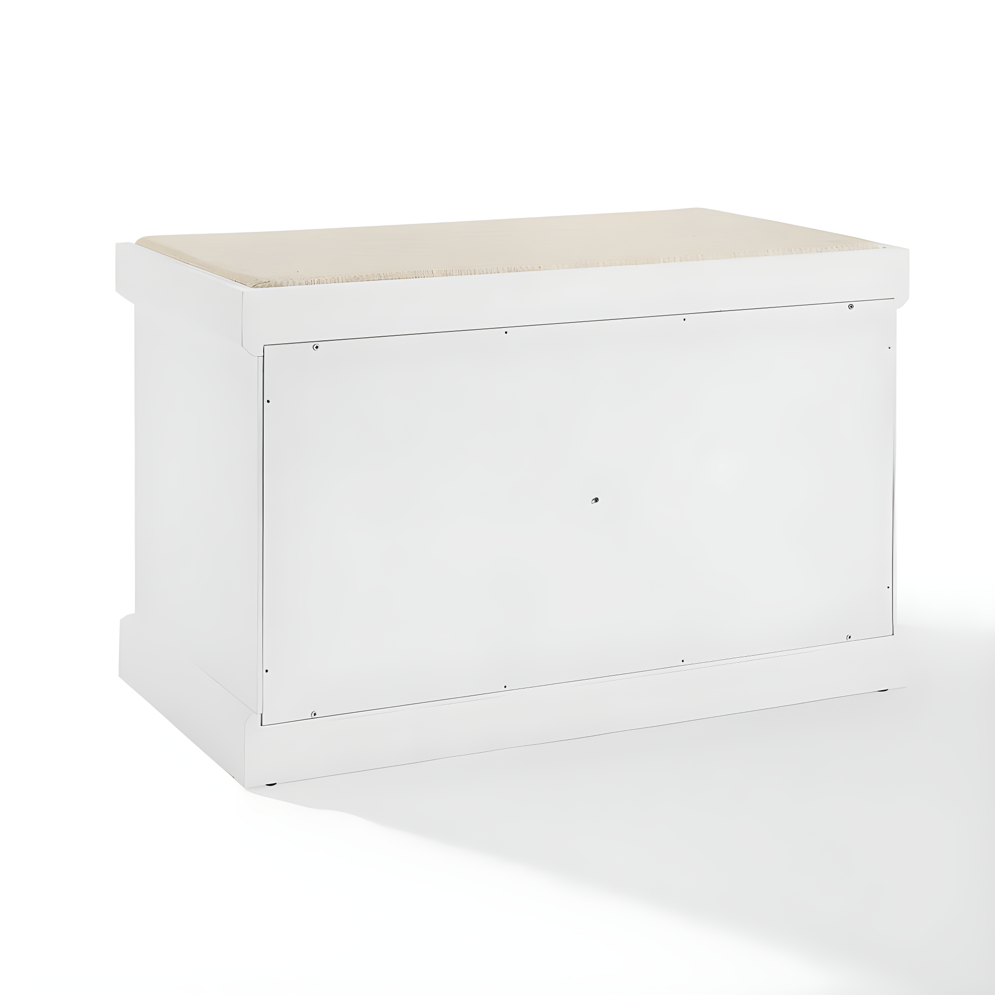 Anderson Storage Bench White - Crosley: Cushioned, Linen Upholstered, Farmhouse Style