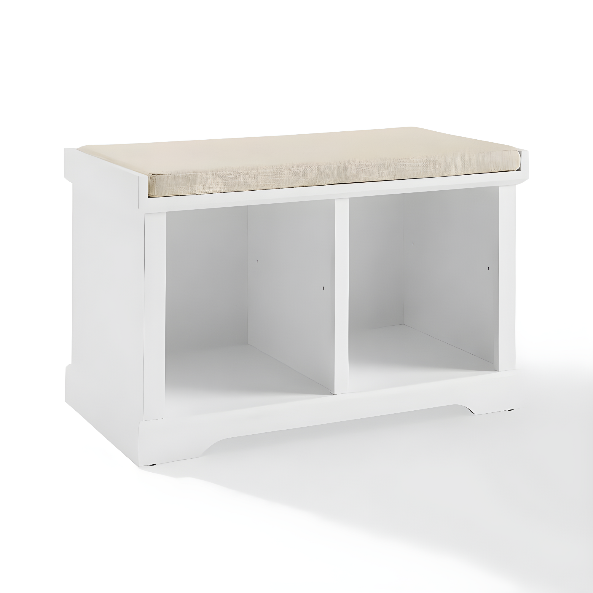 Anderson Storage Bench White - Crosley: Cushioned, Linen Upholstered, Farmhouse Style