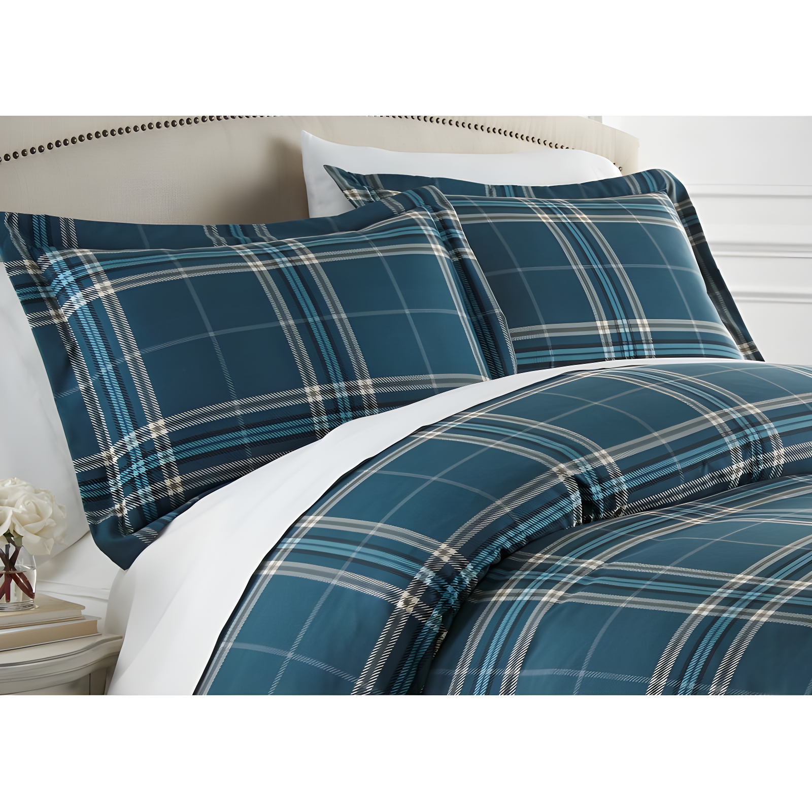 SouthShore Fine Linens Vilano Plaid Oversized Microfiber Duvet Cover Set by Southshore Fine linens