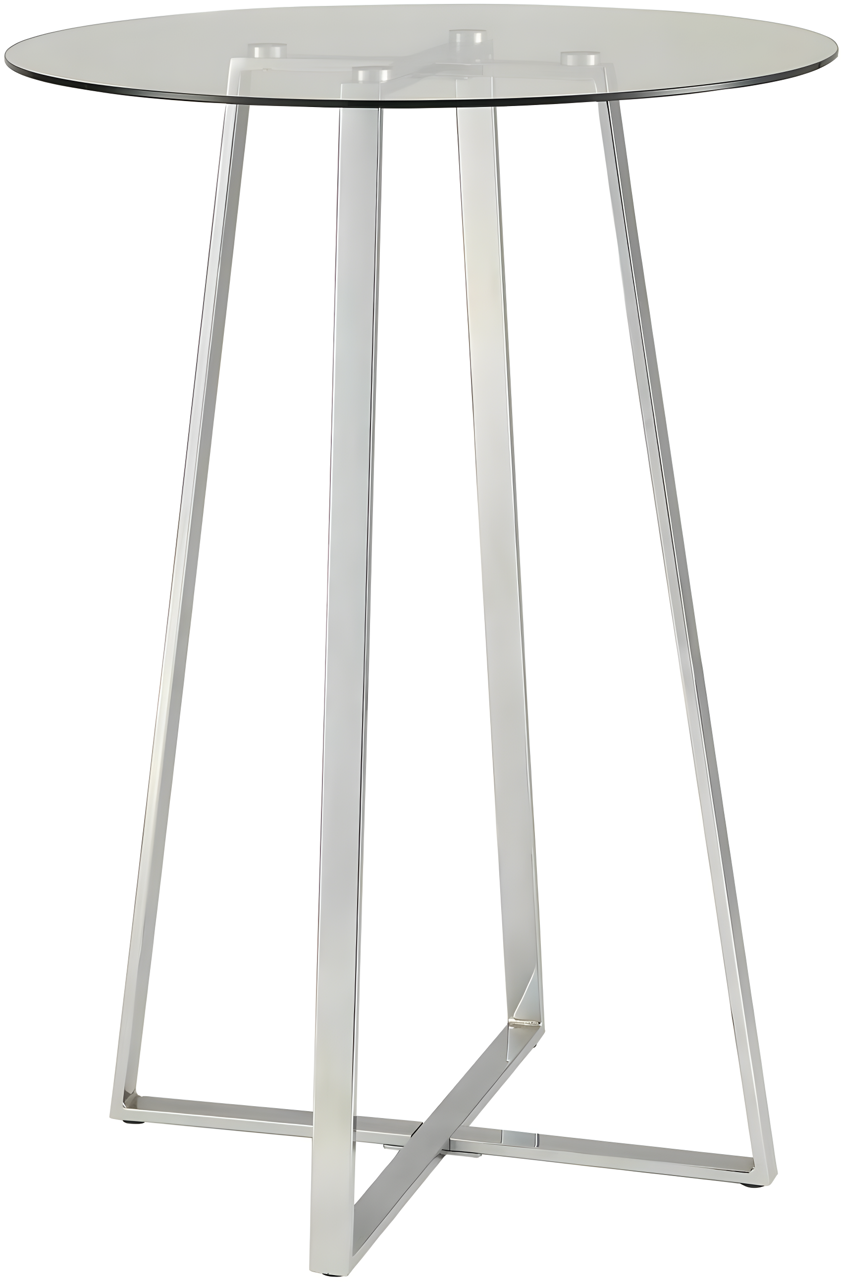 Coaster Company Zanella Round Glass Pub Table, Chrome