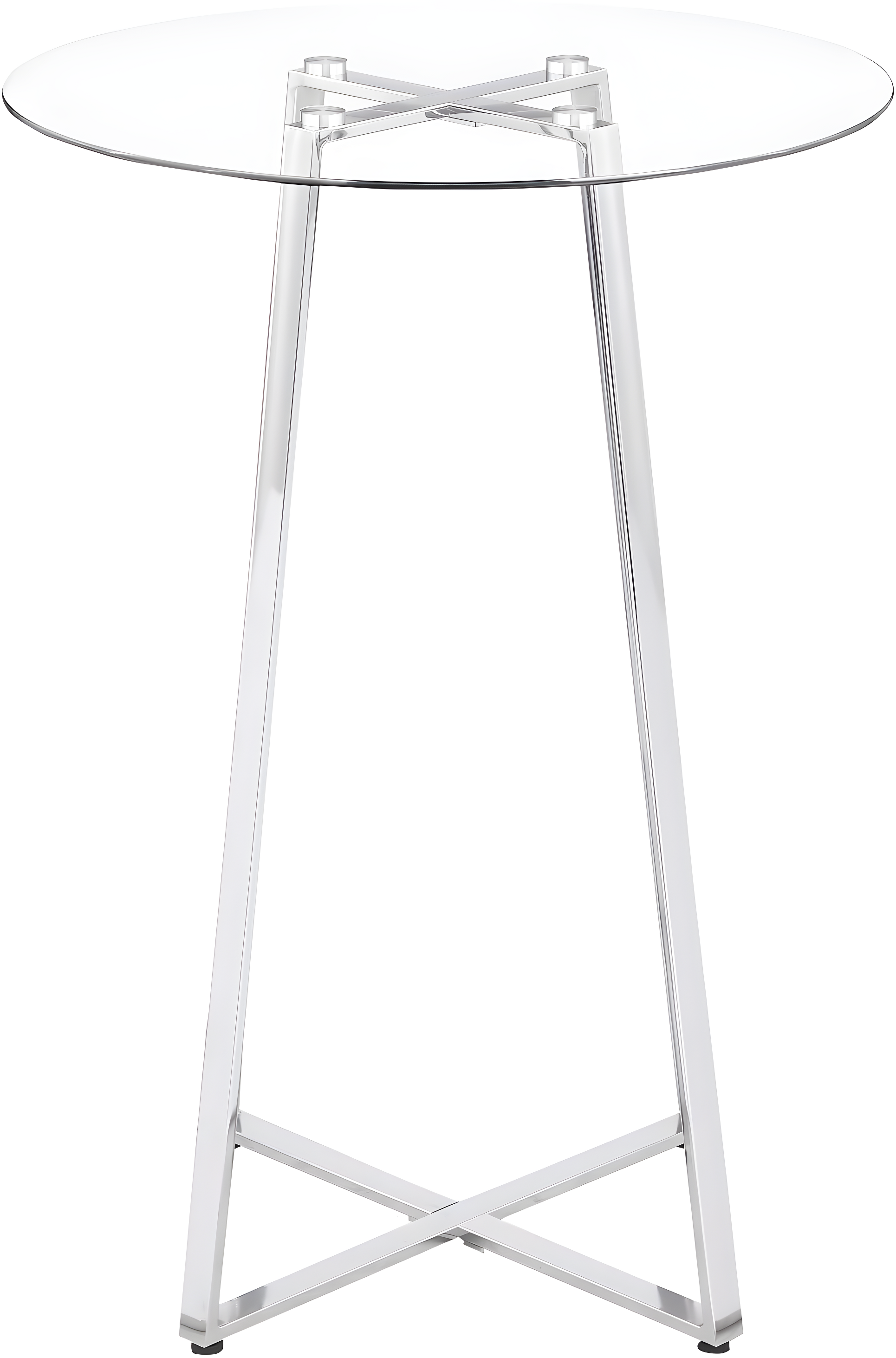 Coaster Company Zanella Round Glass Pub Table, Chrome
