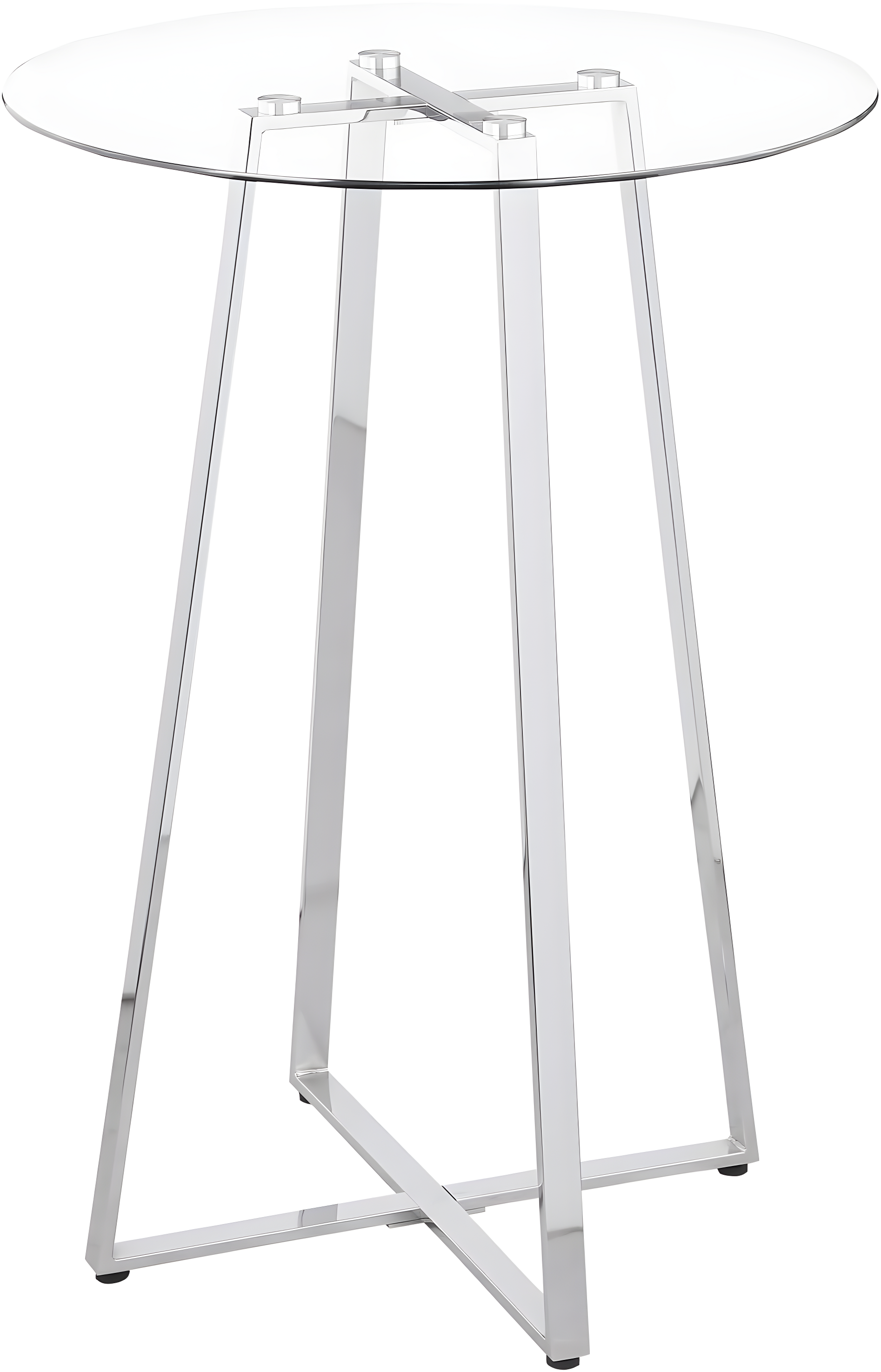 Coaster Company Zanella Round Glass Pub Table, Chrome